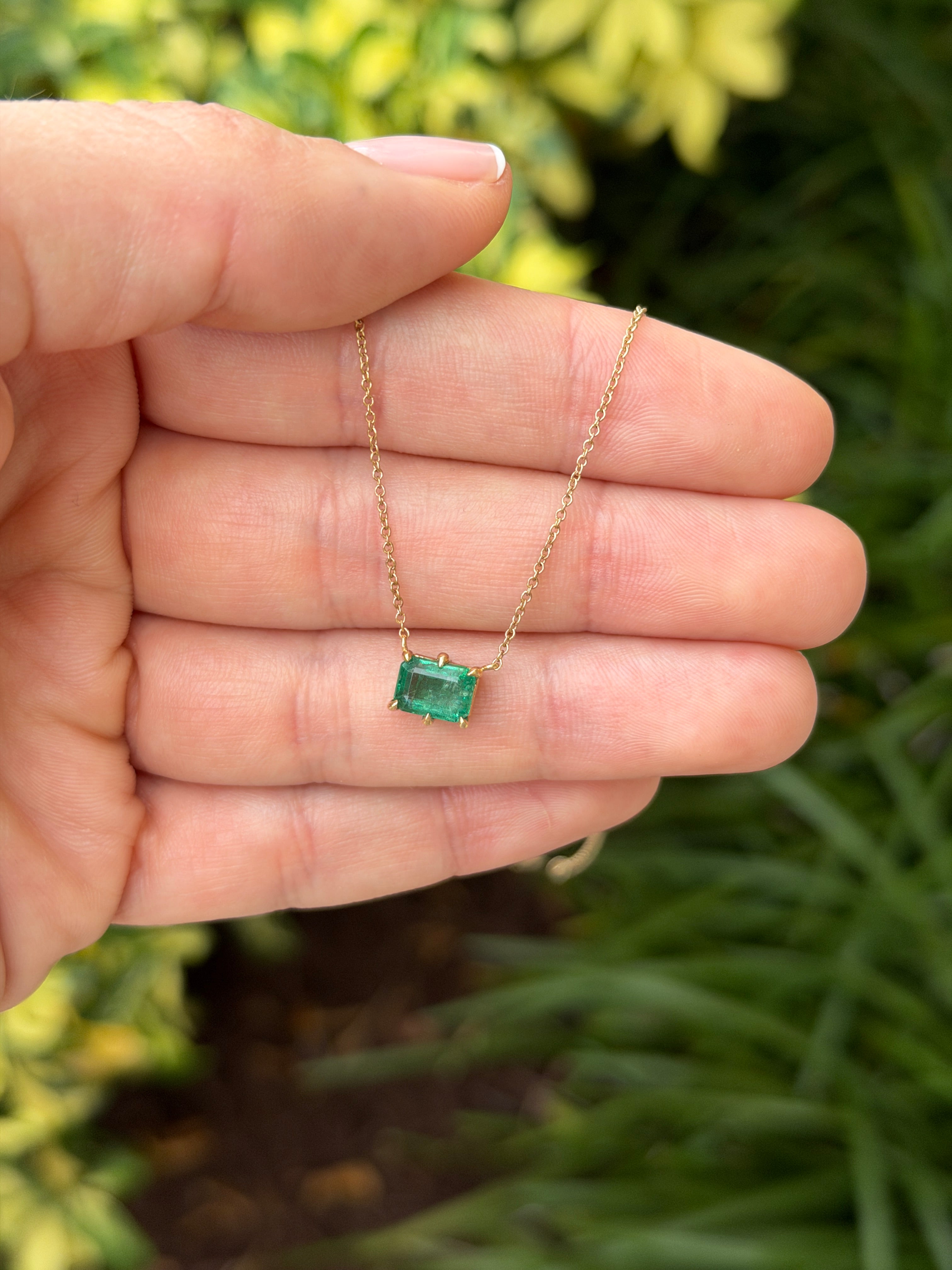 1.60 Carat East To West Multi Prong Solitaire Necklace 14K