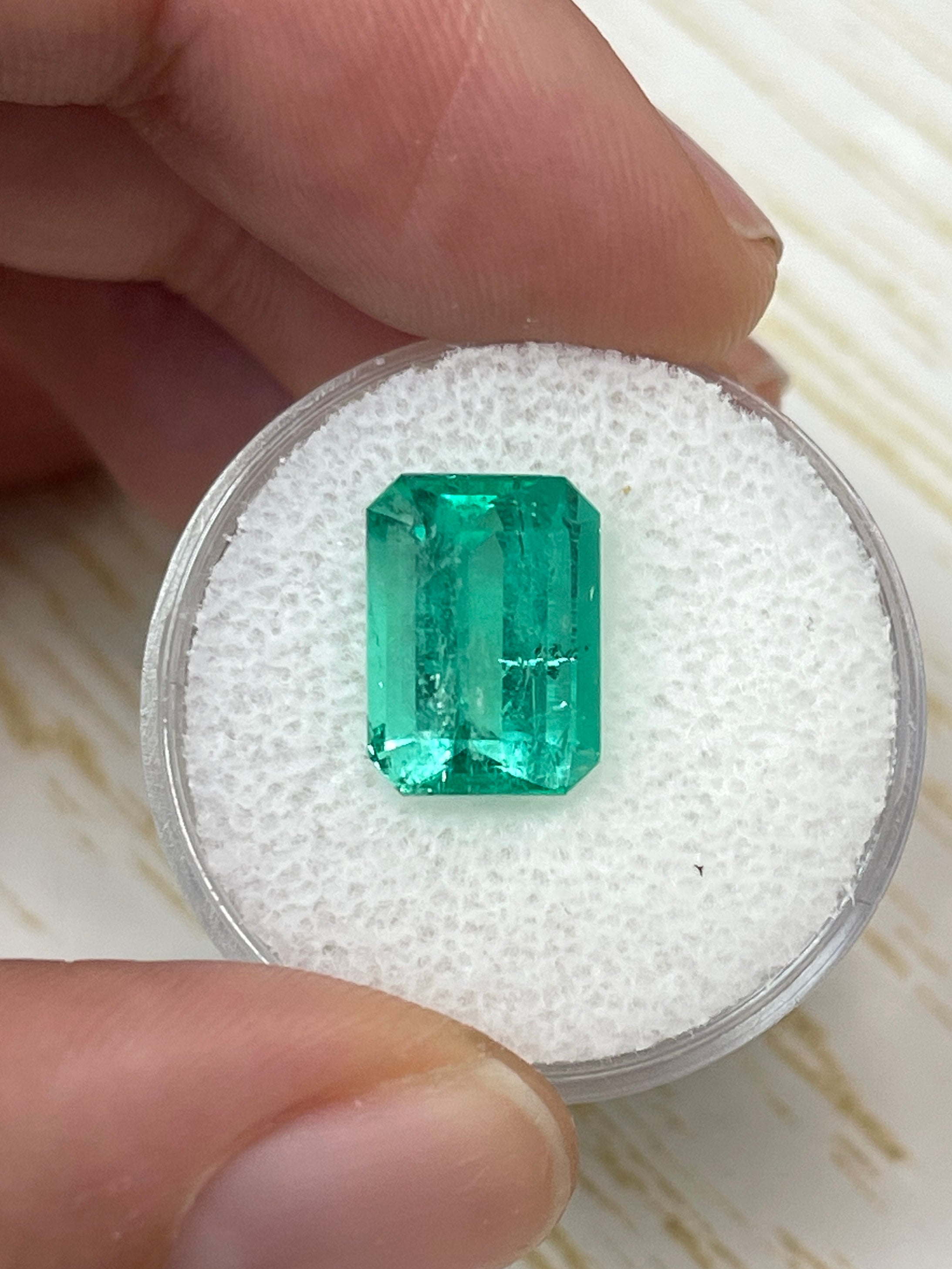 4.63 Carat 11.8mx8.6 Spring Green Natural Loose Colombian Emerald-Classic Emerald Cut - JR Colombian Emeralds