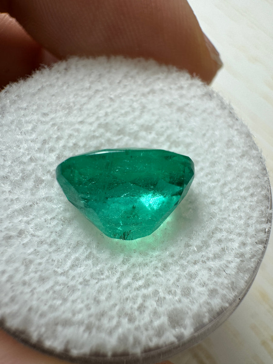 2.95 Carat 11x8 Elongated Semi Transparent Green Loose Colombian Emerald-Oval Cut