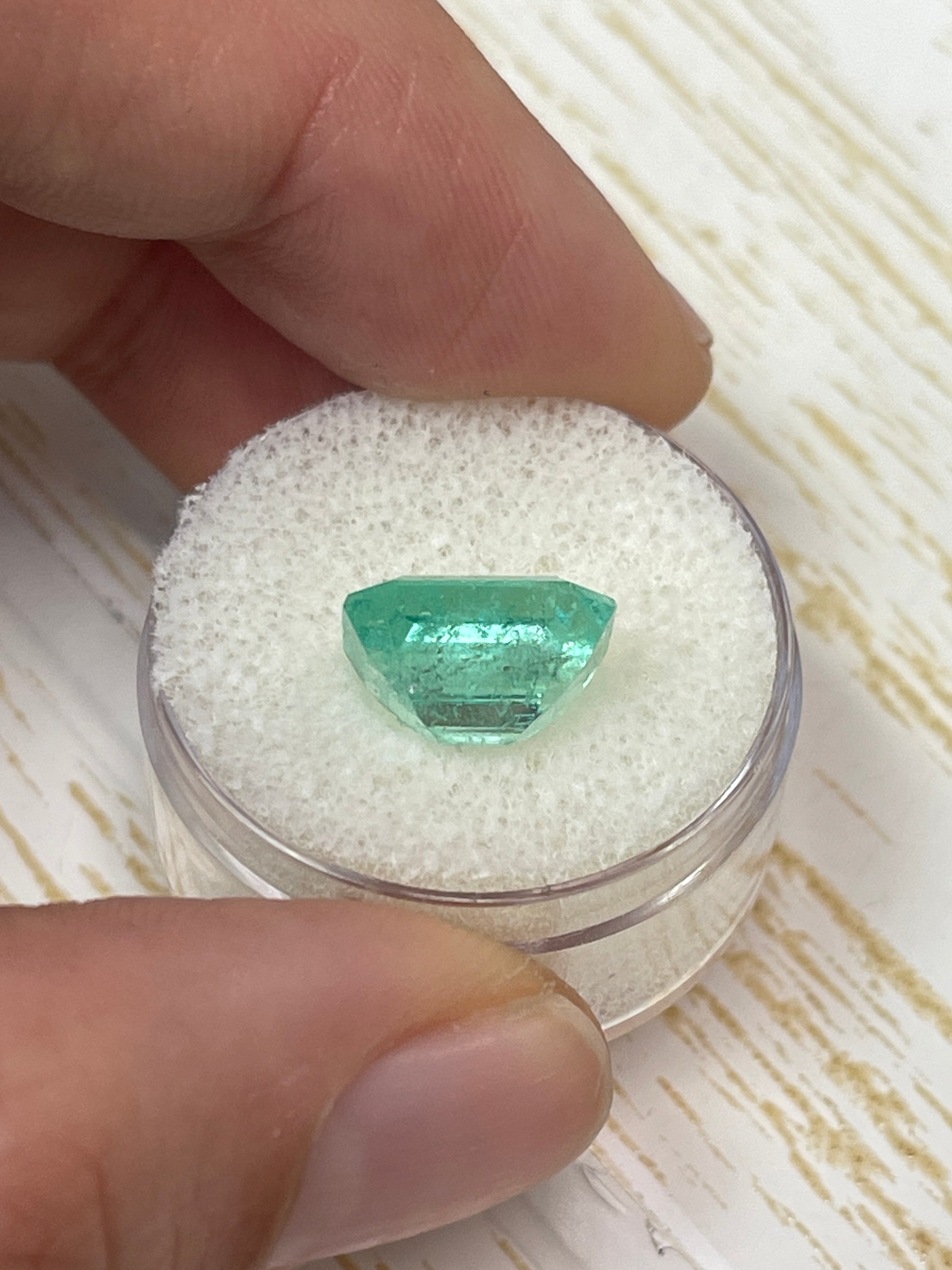 4.99 Carat 11.5x9.6 Bright Medium Green Natural Loose Colombian- Emerald Cut - JR Colombian Emeralds