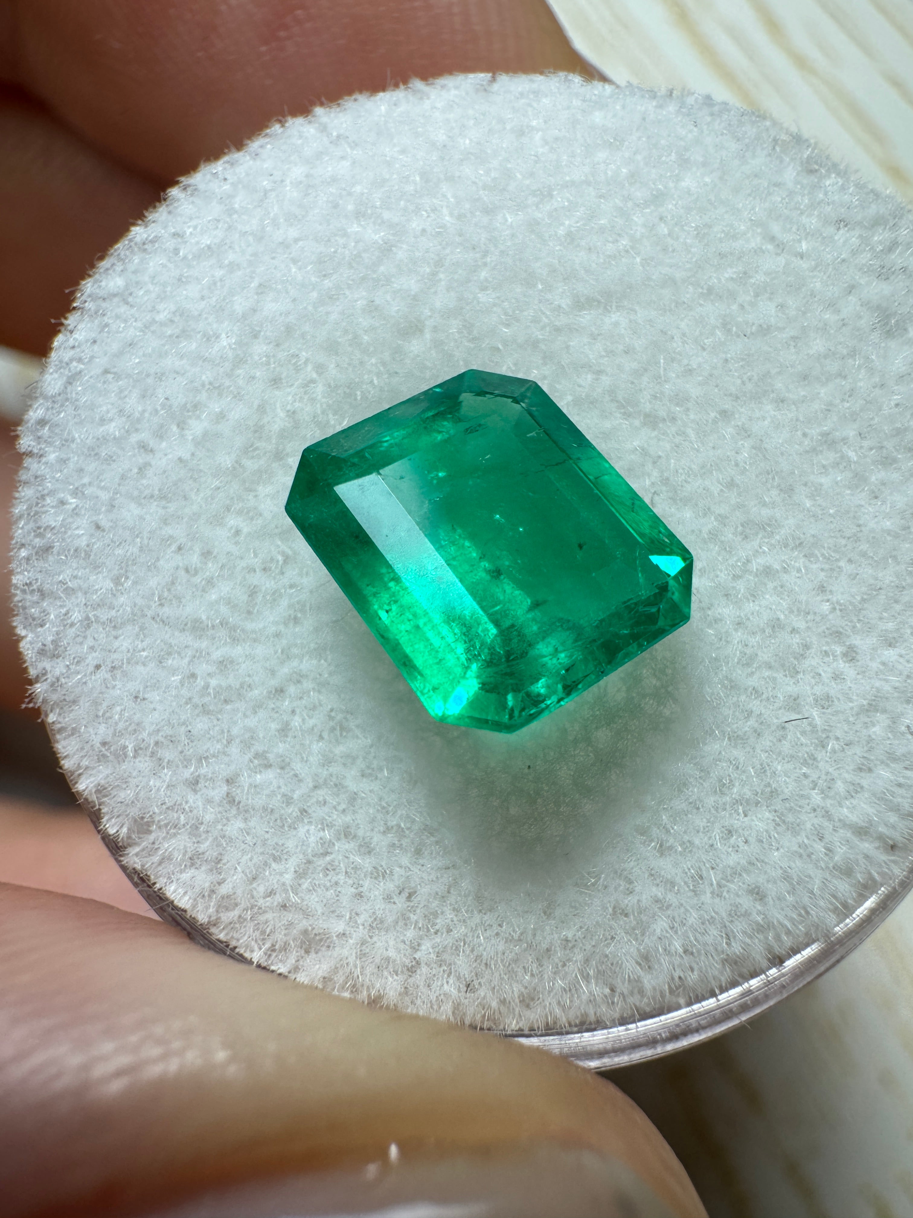 2.01 Carat 9x7.5 Deep Green Natural Loose Colombian Emerald-Emerald Cut - JR Colombian Emeralds