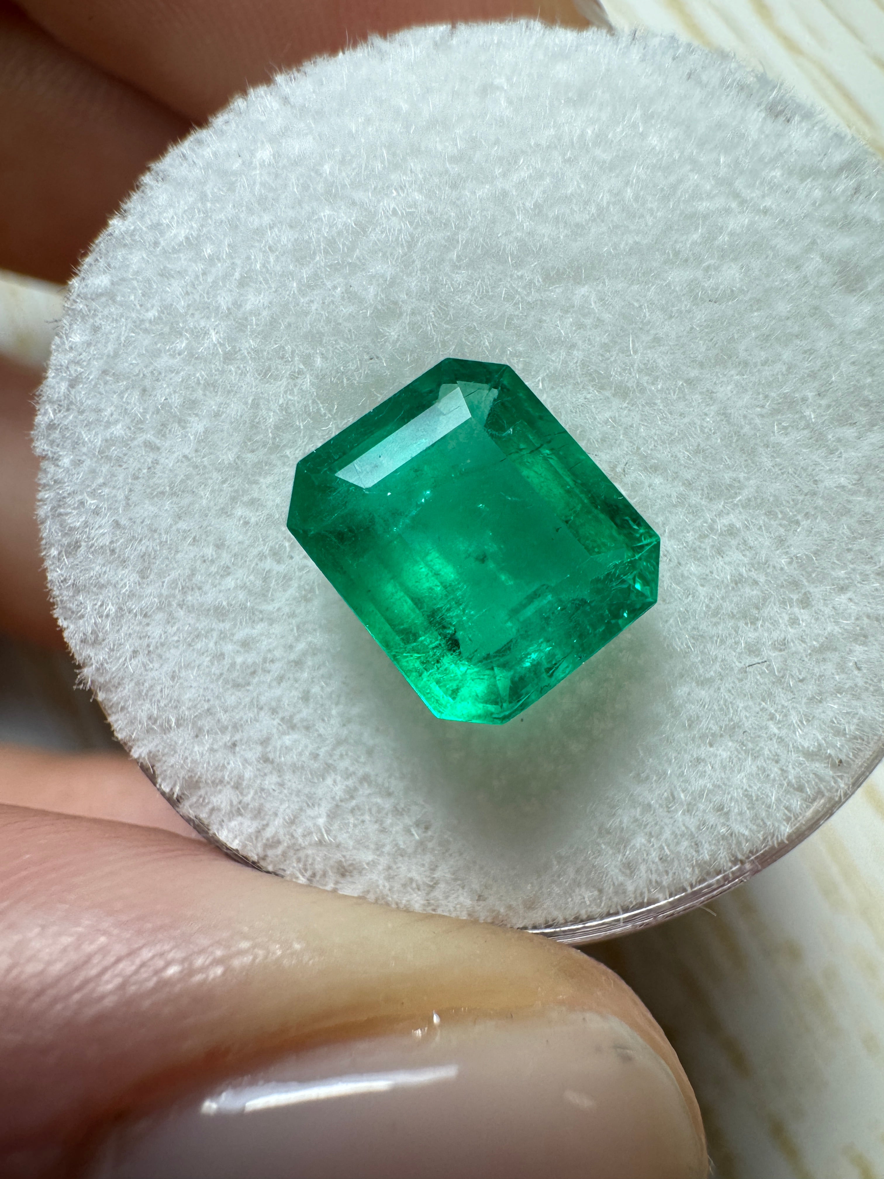 2.01 Carat 9x7.5 Deep Green Natural Loose Colombian Emerald-Emerald Cut - JR Colombian Emeralds