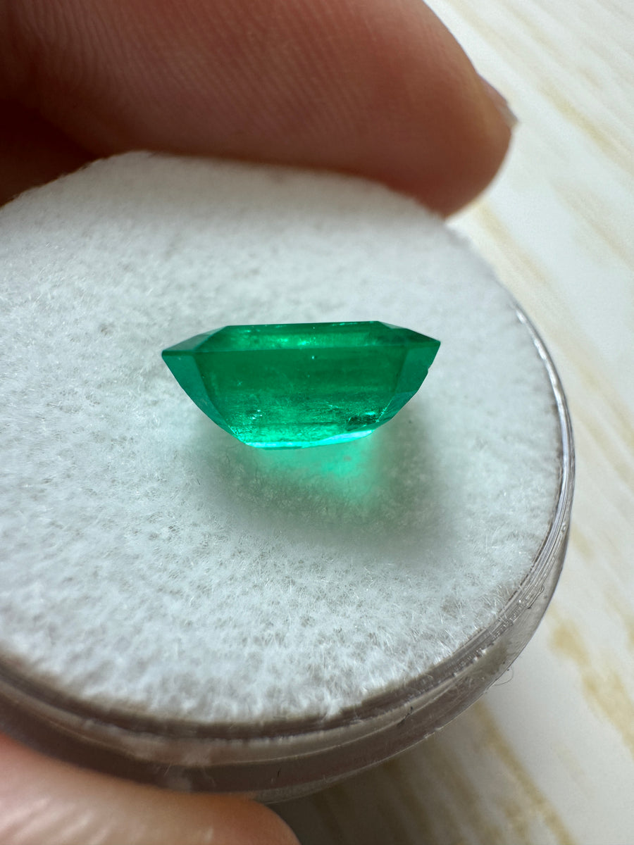 2.01 Carat 9x7.5 Deep Green Natural Loose Colombian Emerald-Emerald Cut