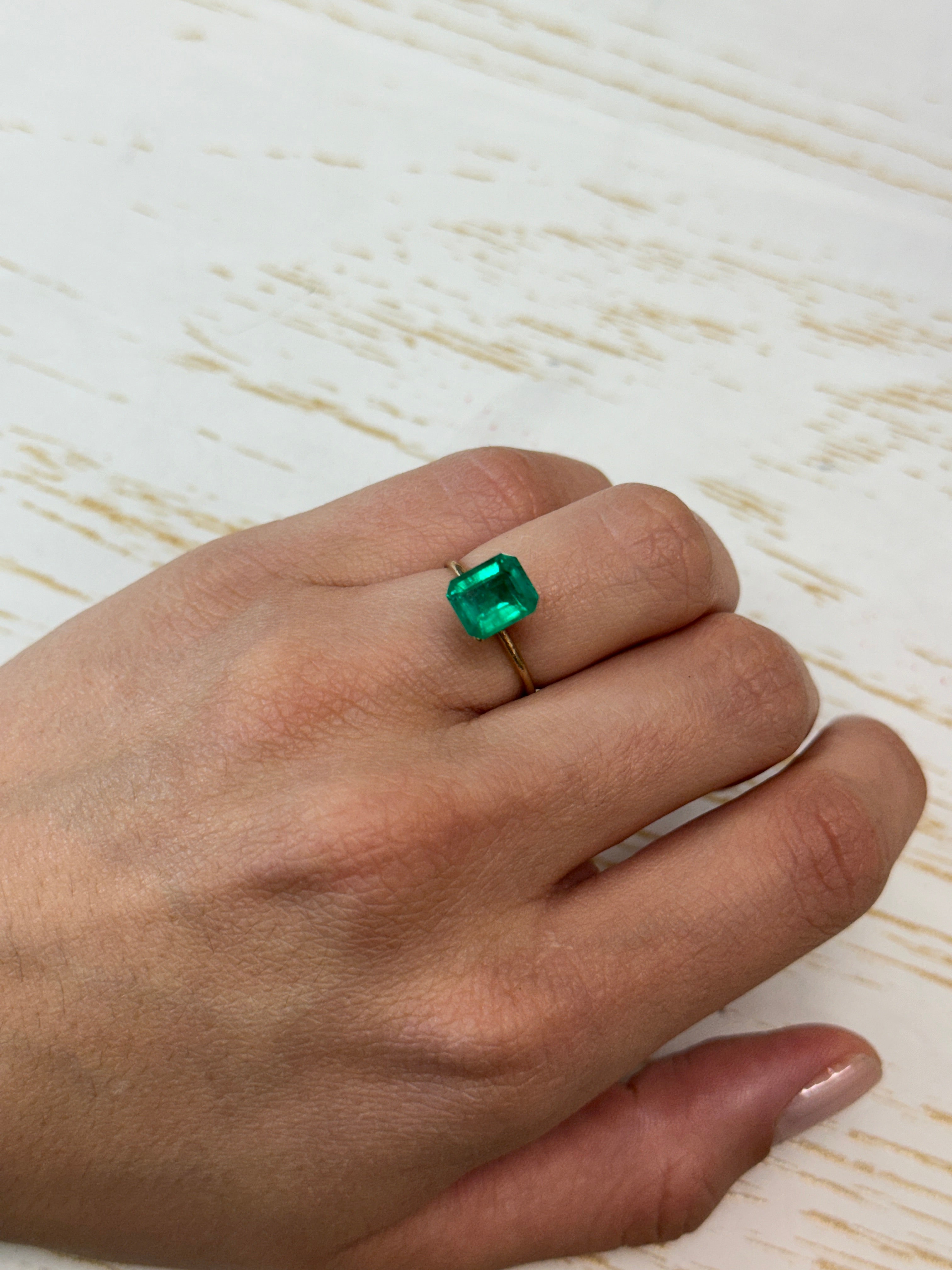 2.01 Carat 9x7.5 Deep Green Natural Loose Colombian Emerald-Emerald Cut - JR Colombian Emeralds