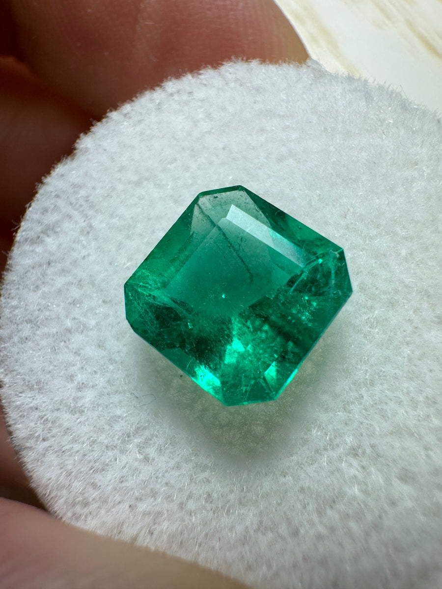 2.15 Carat 8.2x8.2 Muzo Vivid Green Natural Loose Colombian Emerald- Asscher Cut