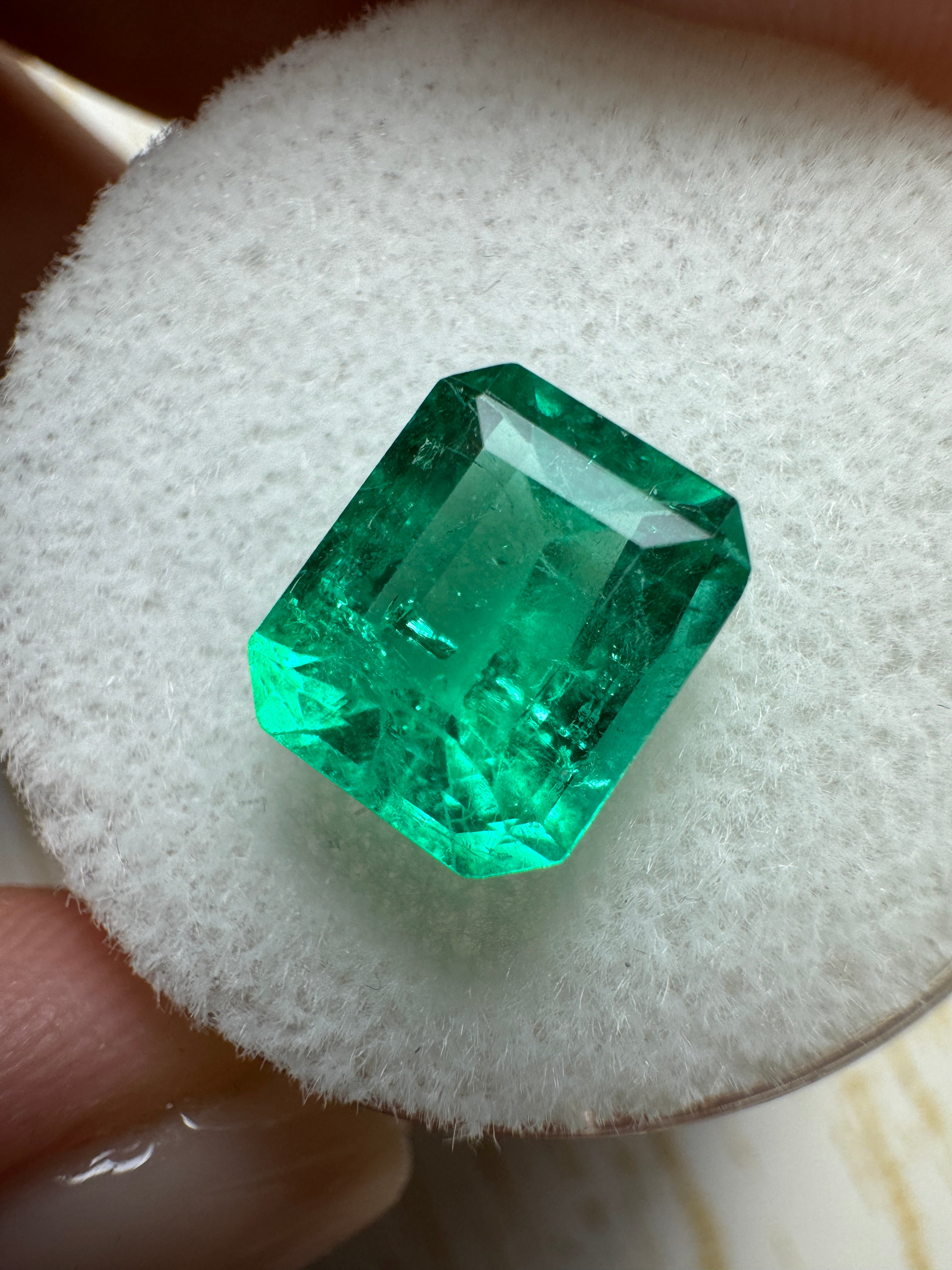 2.27 Carat Muzo Medium Green Natural Loose Colombian Emerald- Emerald Cut - JR Colombian Emeralds