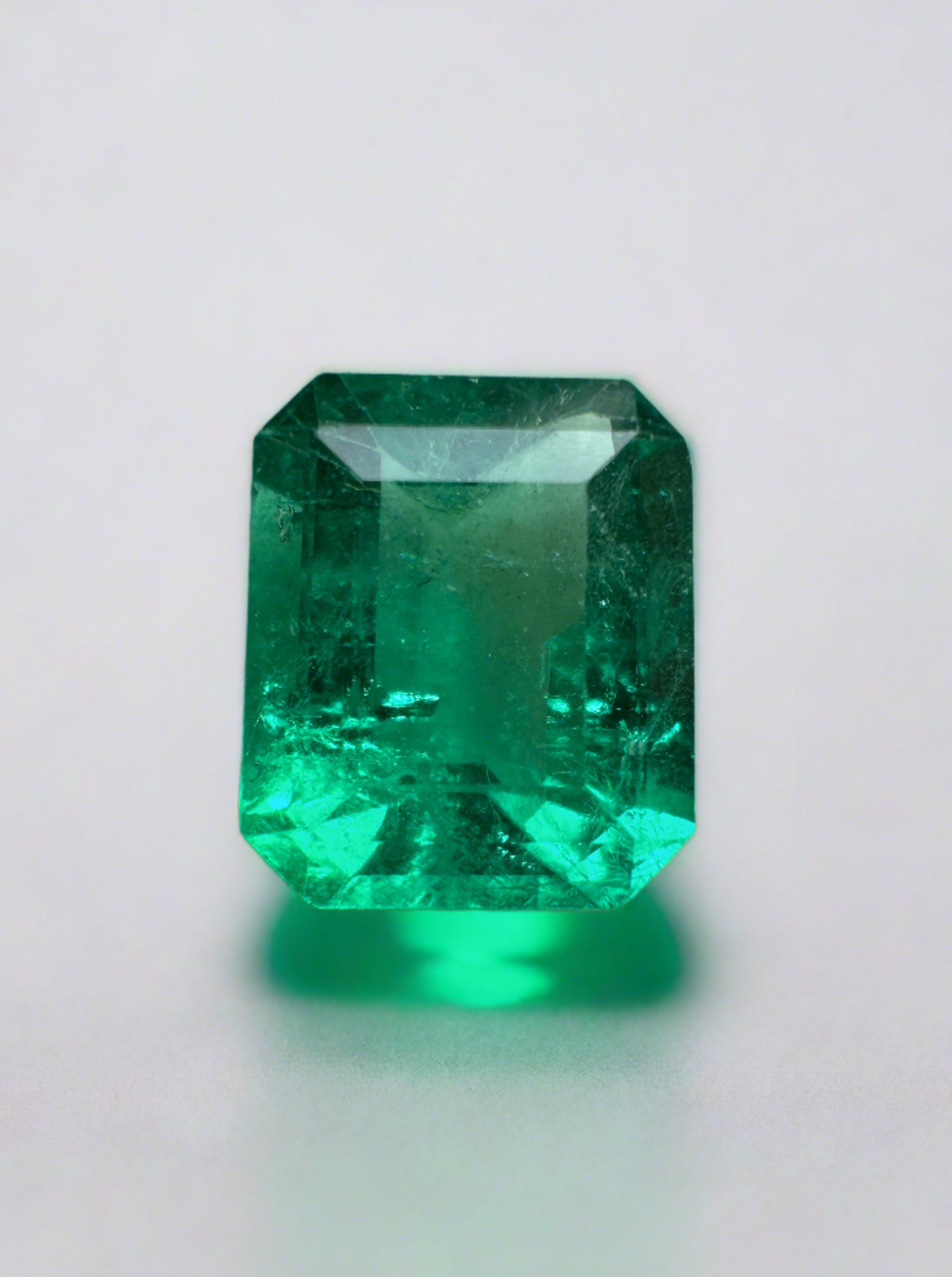 2.27 Carat Muzo Medium Green Natural Loose Colombian Emerald- Emerald Cut - JR Colombian Emeralds