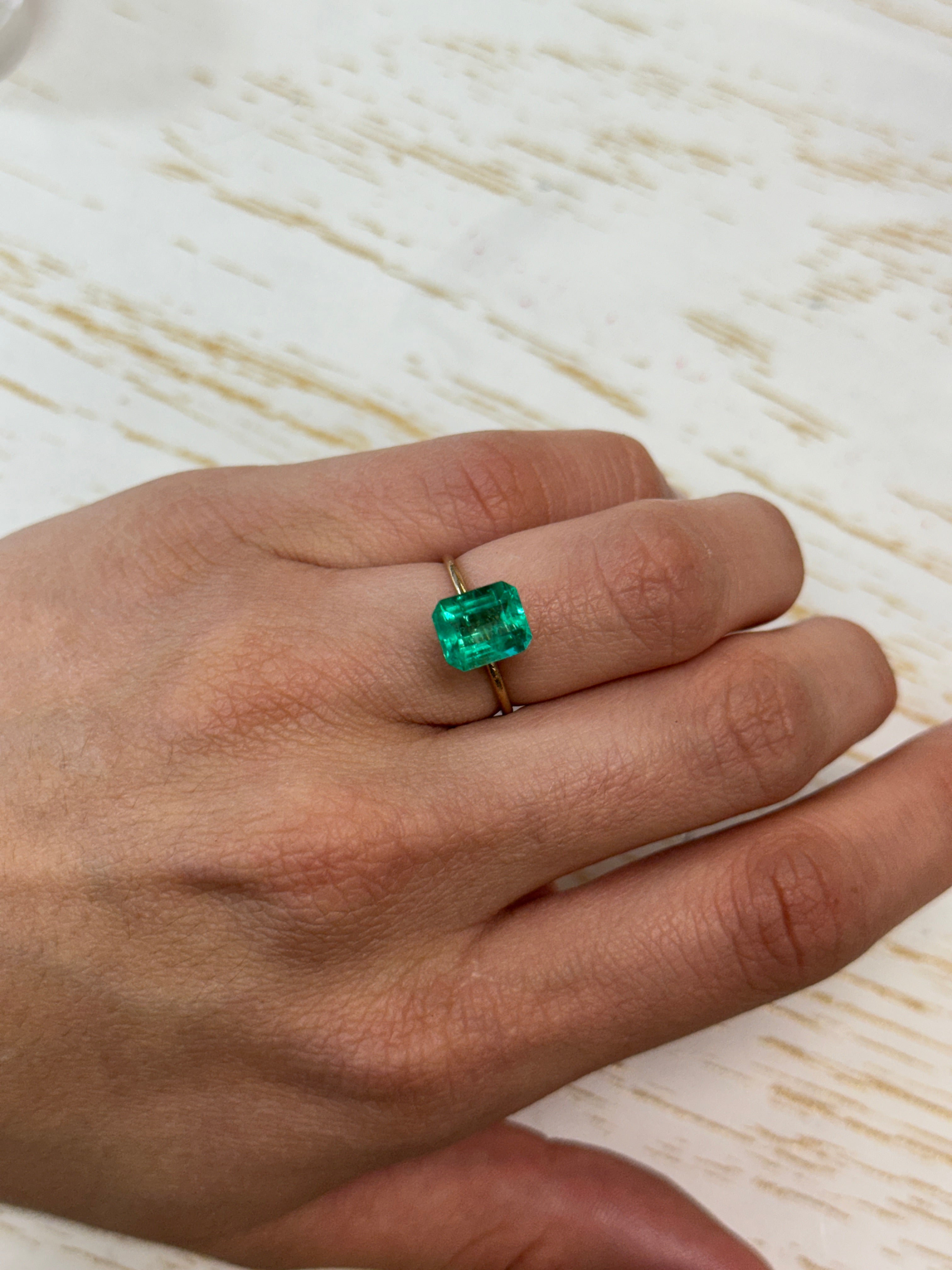 2.27 Carat Muzo Medium Green Natural Loose Colombian Emerald- Emerald Cut - JR Colombian Emeralds