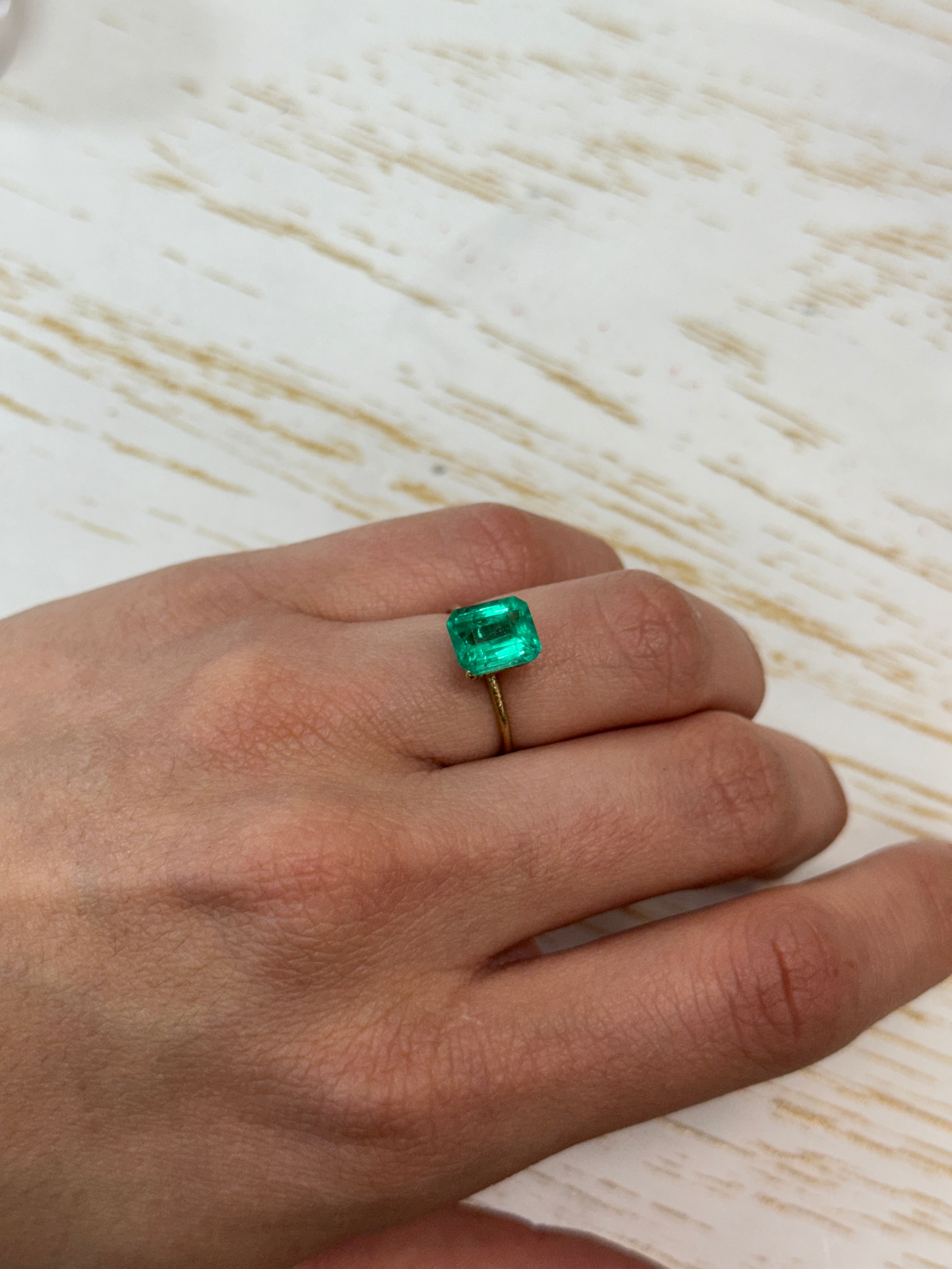 2.27 Carat Muzo Medium Green Natural Loose Colombian Emerald- Emerald Cut - JR Colombian Emeralds