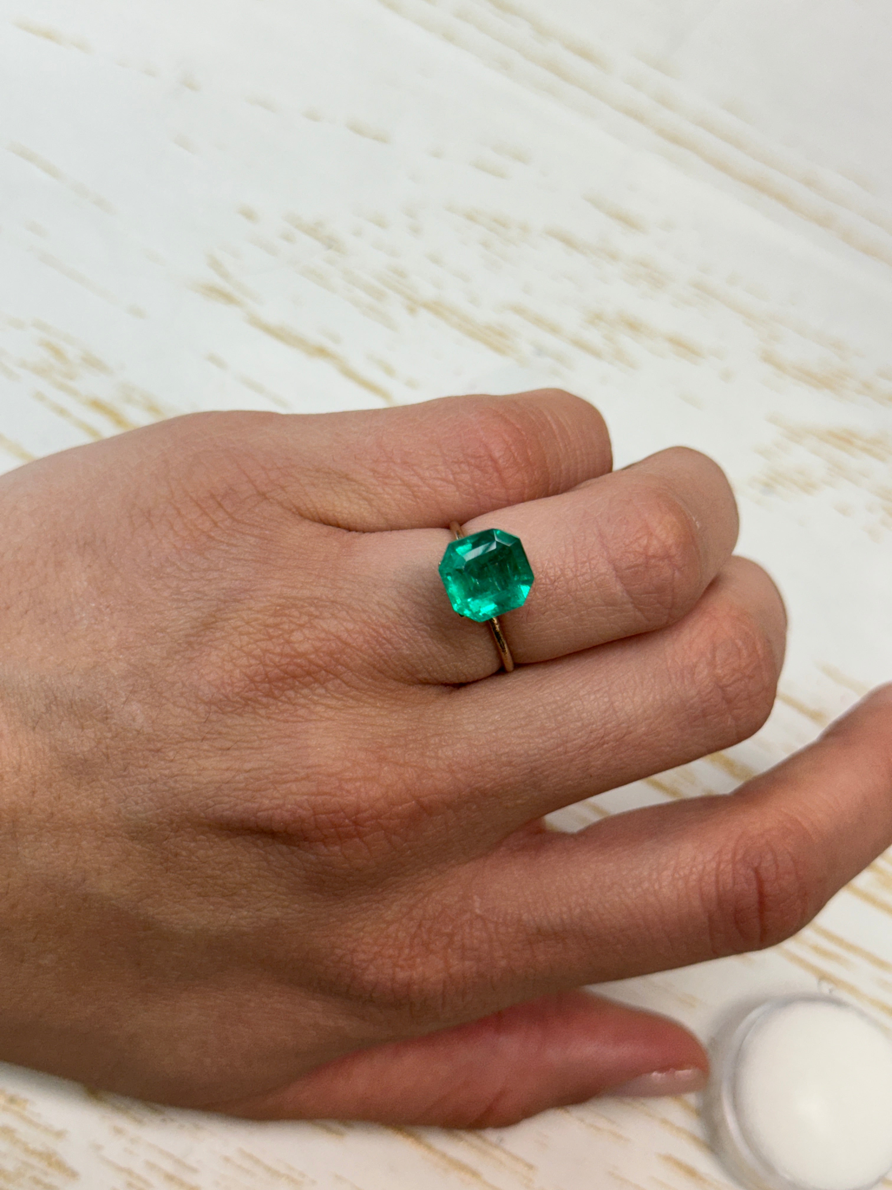 3.21 Carat 9.5x9.5 Octagonal Cut Green Natural Loose Colombian Emerald-Emerald Cut - JR Colombian Emeralds