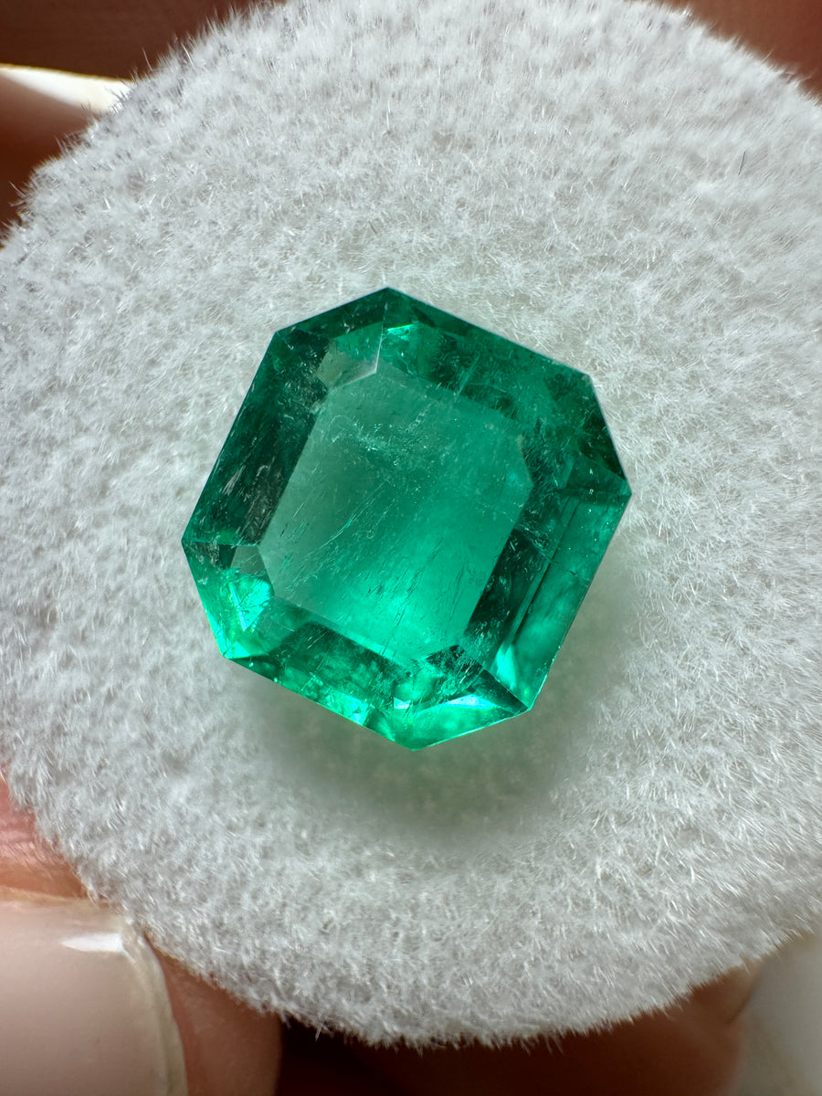 3.07 Carat 9x9 VS Crysal Clear Natural Loose Colombian Emerald-Asscher Cut