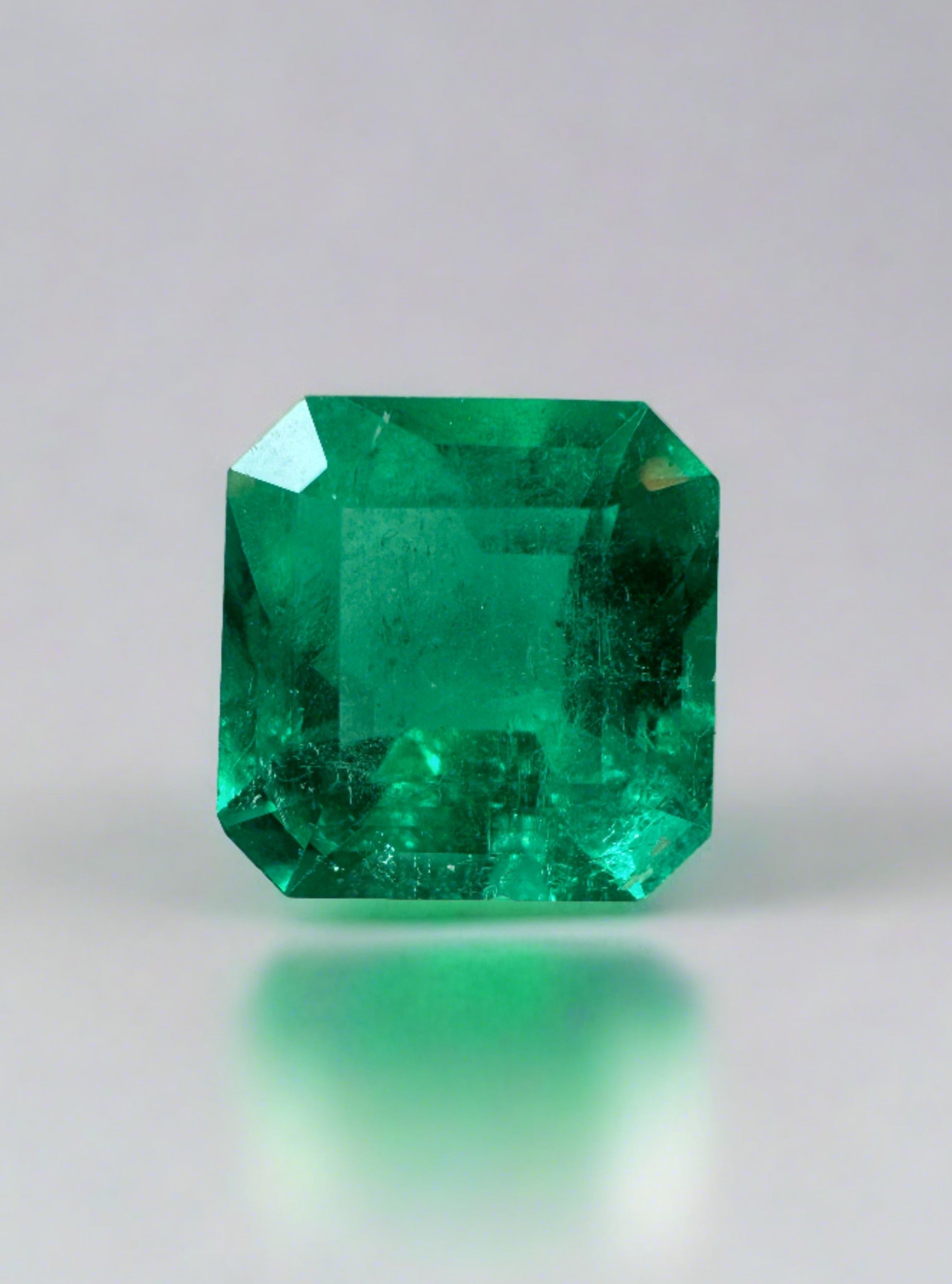 2.84 Carat 9x9 Vivid Muzo Natural Loose Colombian Emerald-Asscher Cut - JR Colombian Emeralds