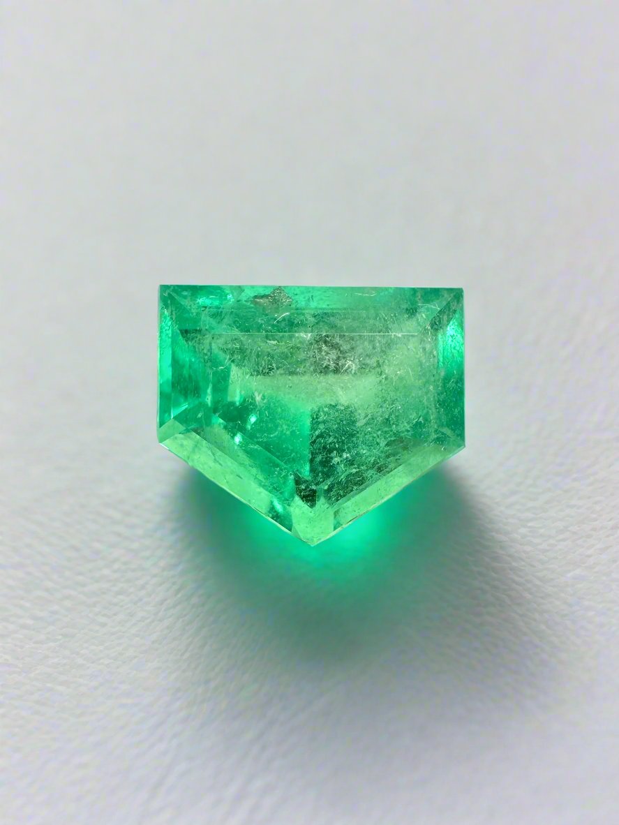 1.51 Carat Fancy Shield Cut Natural Loose Colombian Emerald