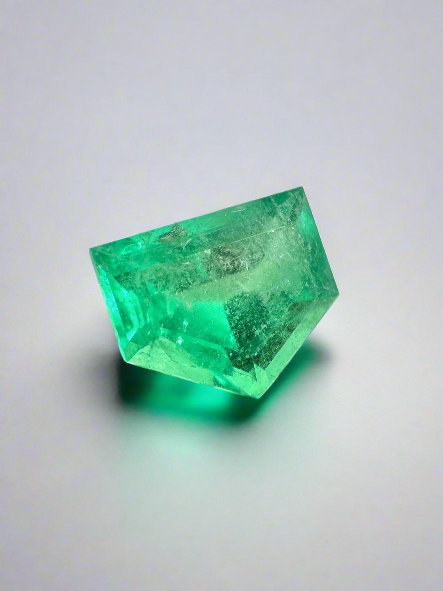 1.51 Carat Fancy Shield Cut Natural Loose Colombian Emerald