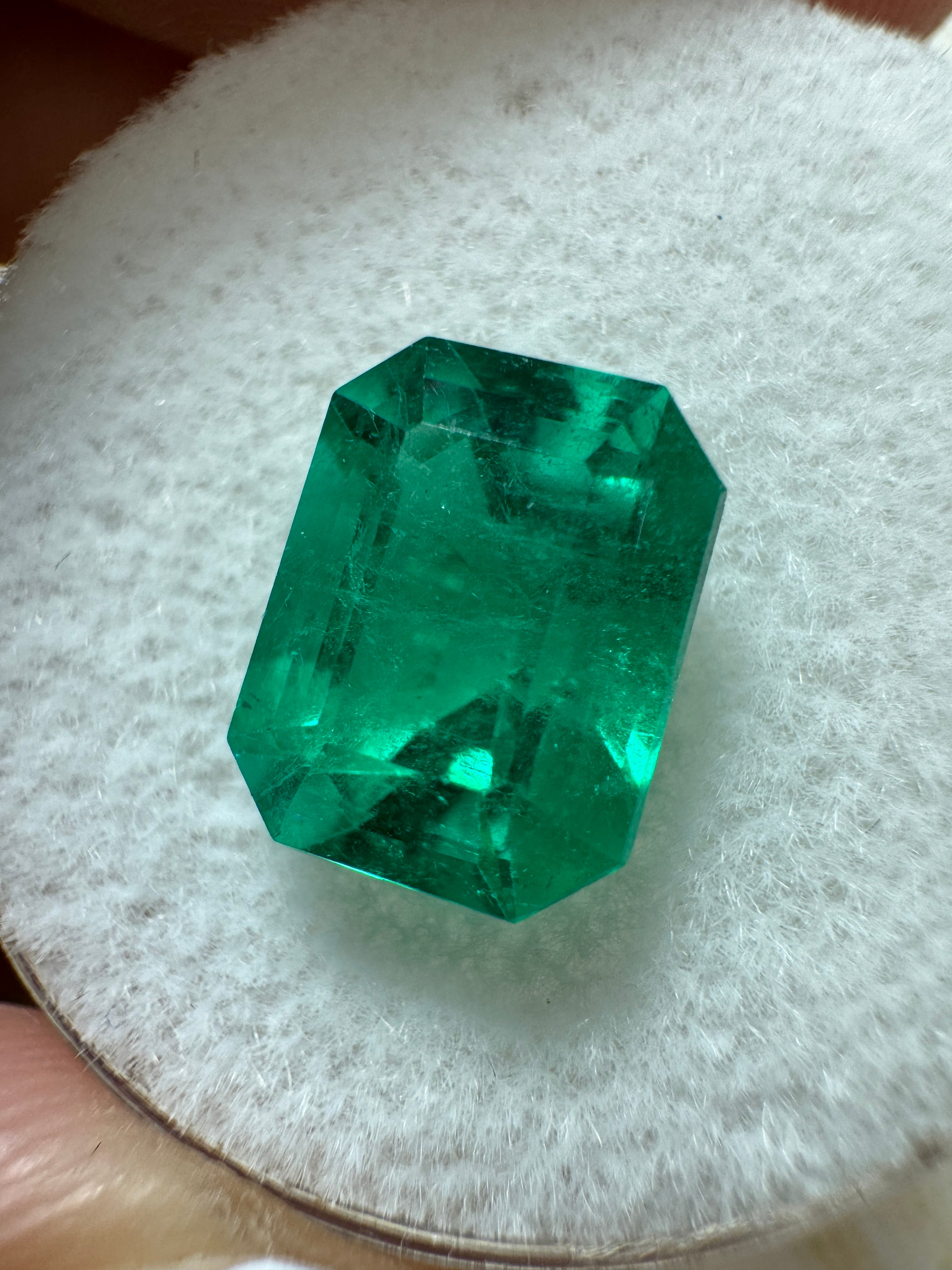 Special Listing For Duncan - 2.96 Carat 10x7.5 Intense Bluish Green Natural Loose Colombian Emerald- Emerald Cut - JR Colombian Emeralds