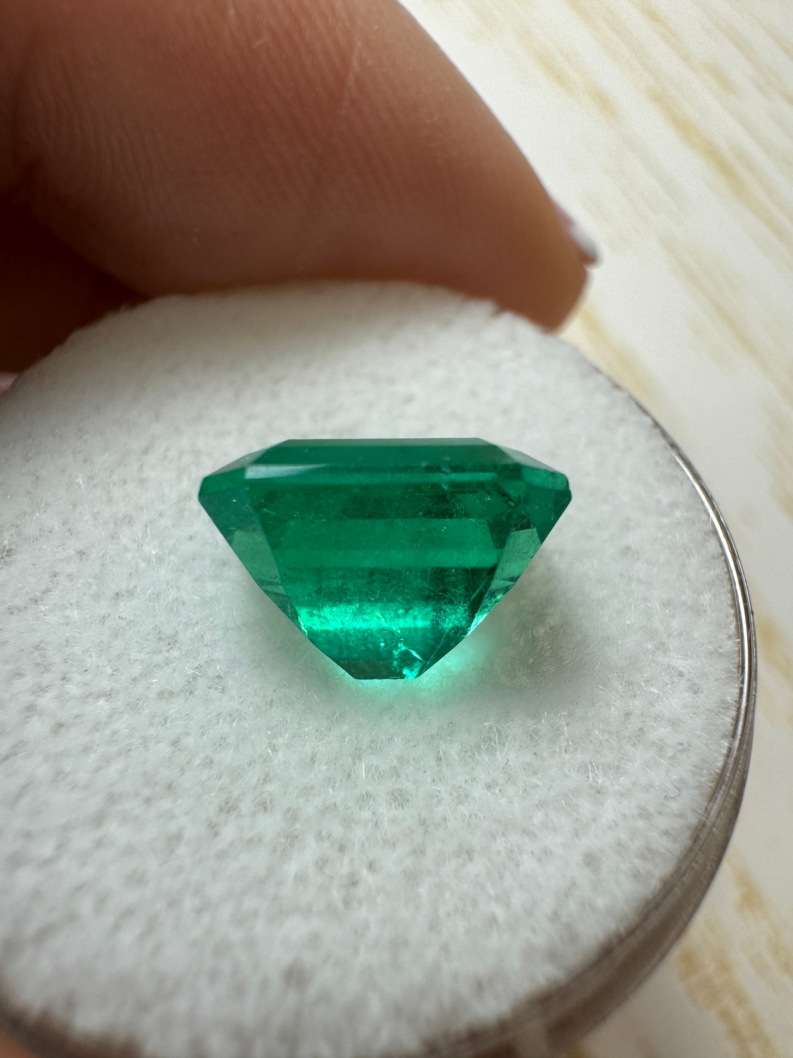 Special Listing For Duncan - 2.96 Carat 10x7.5 Intense Bluish Green Natural Loose Colombian Emerald- Emerald Cut - JR Colombian Emeralds