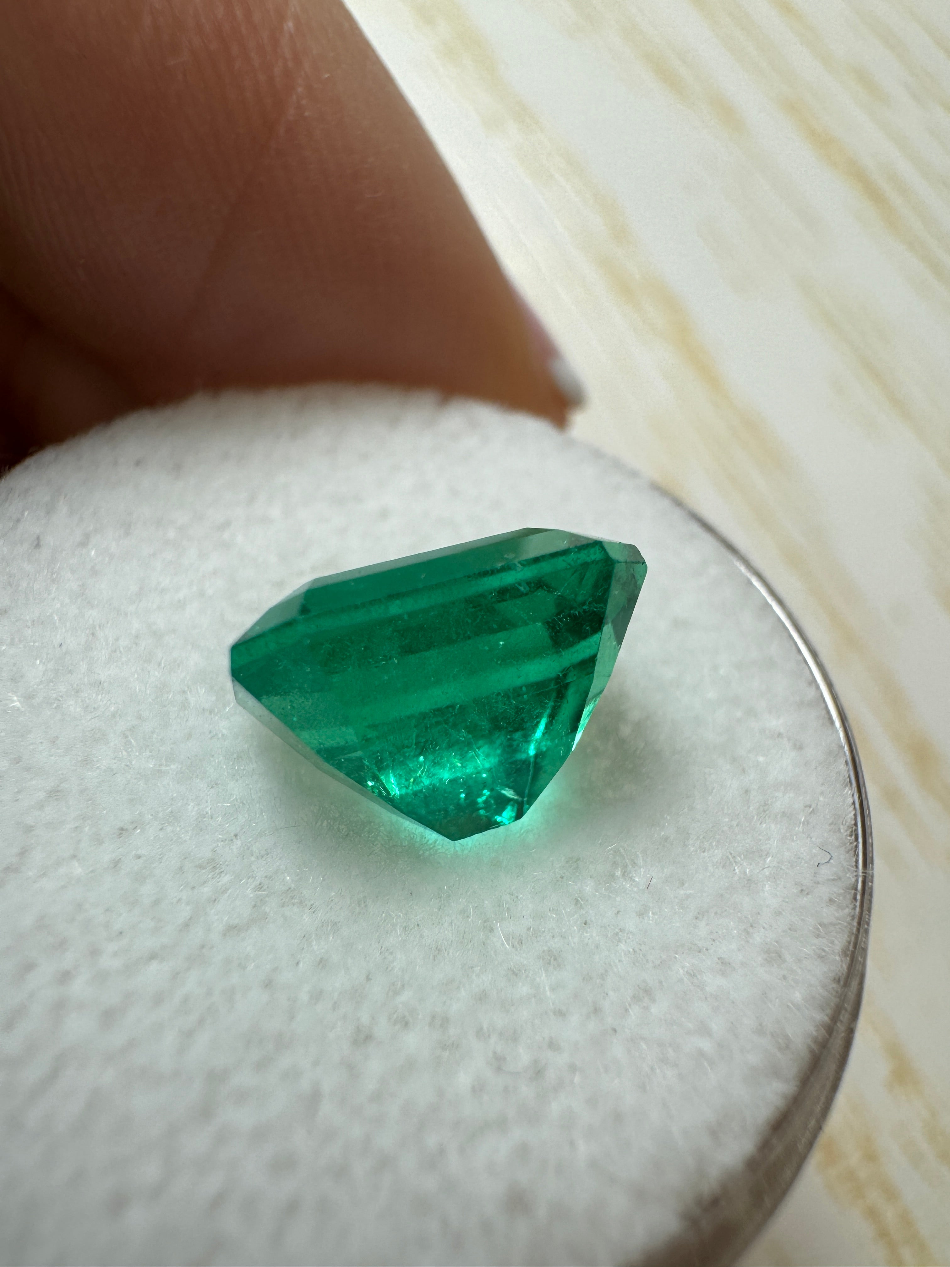 Special Listing For Duncan - 2.96 Carat 10x7.5 Intense Bluish Green Natural Loose Colombian Emerald- Emerald Cut - JR Colombian Emeralds