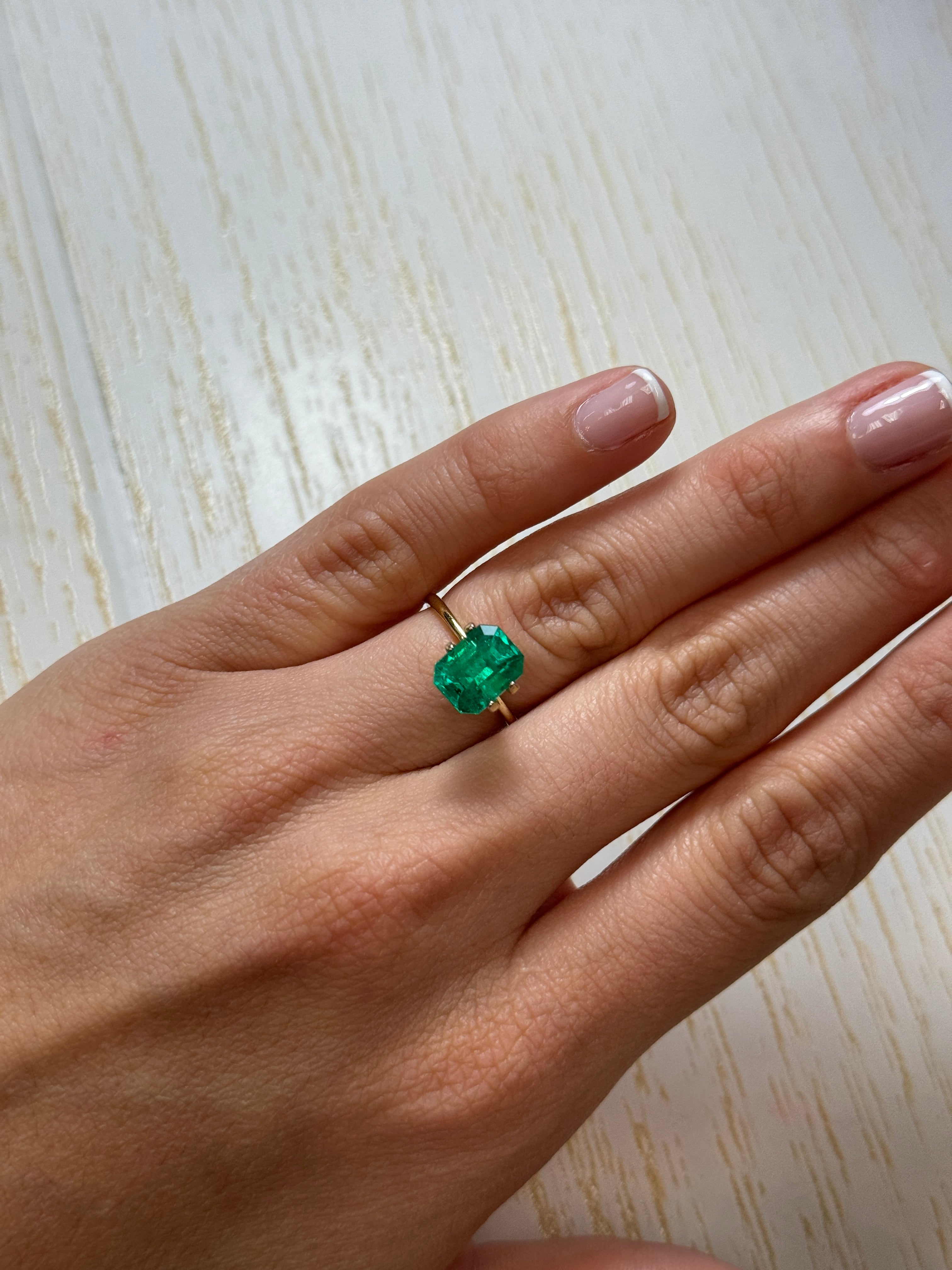 Special Listing For Duncan - 2.96 Carat 10x7.5 Intense Bluish Green Natural Loose Colombian Emerald- Emerald Cut - JR Colombian Emeralds