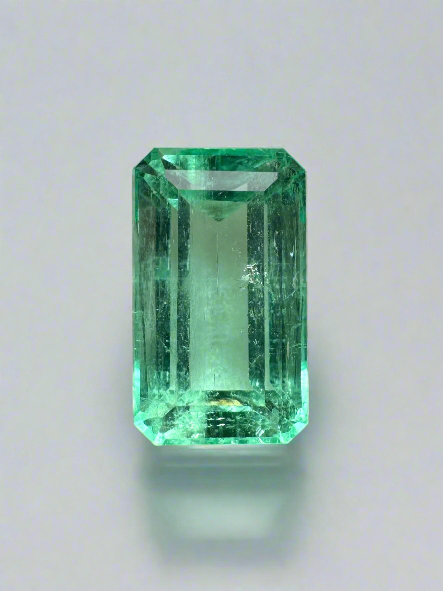 2.64 Carat 10.5x6 Pastel Yellowish Green Loose Colombian Emerald- Emerald Cut