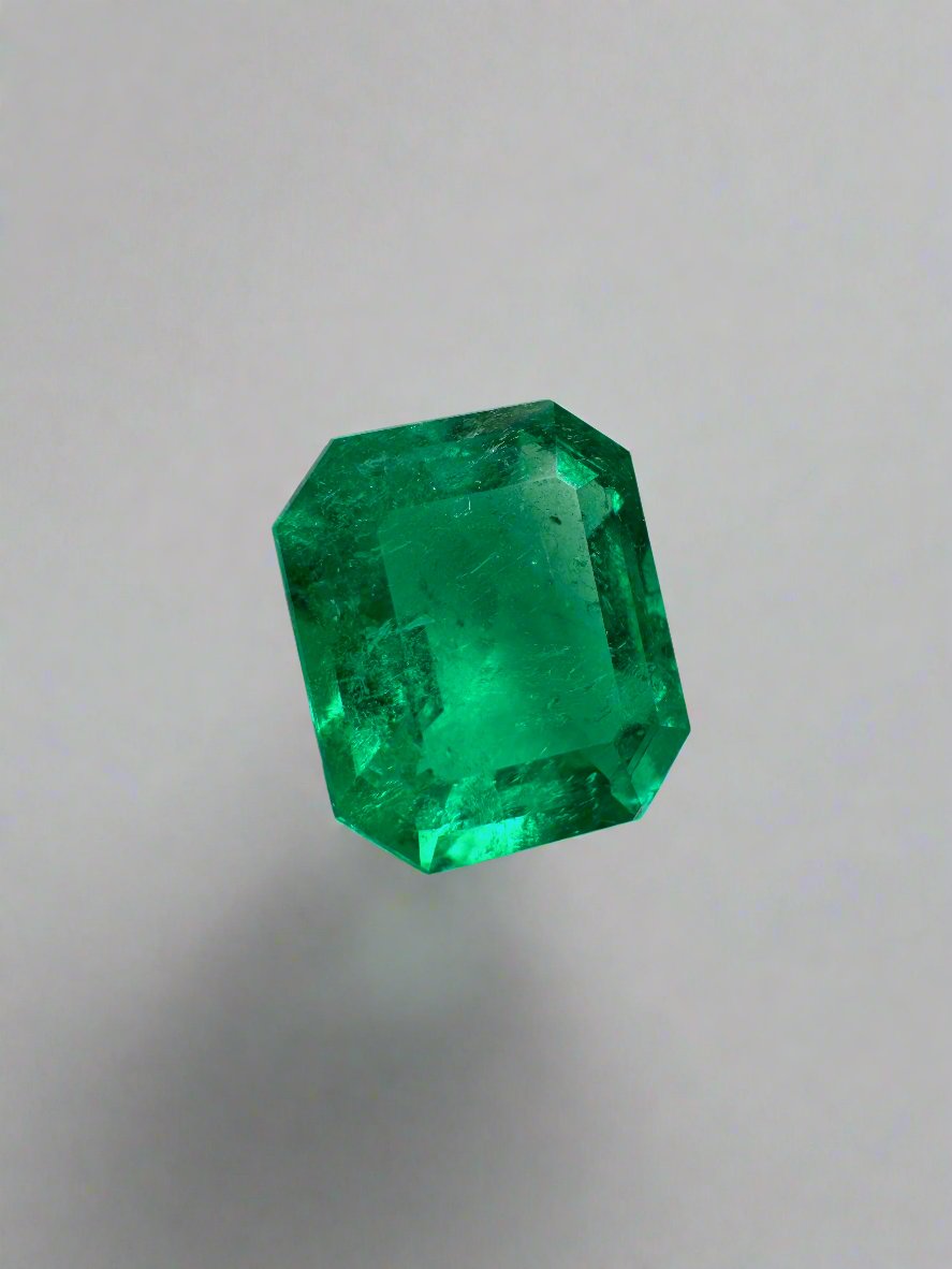 3.12 Carat Pure Muzo Green Natural Loose Colombian Emerald-Emerald Cut