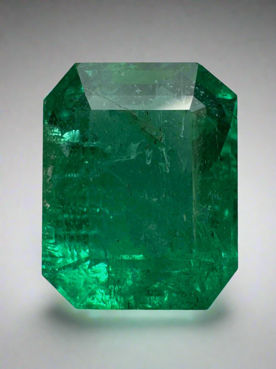 4.36 Carat 11x9 Deep Green Natural Loose Zambian- Emerald Cut