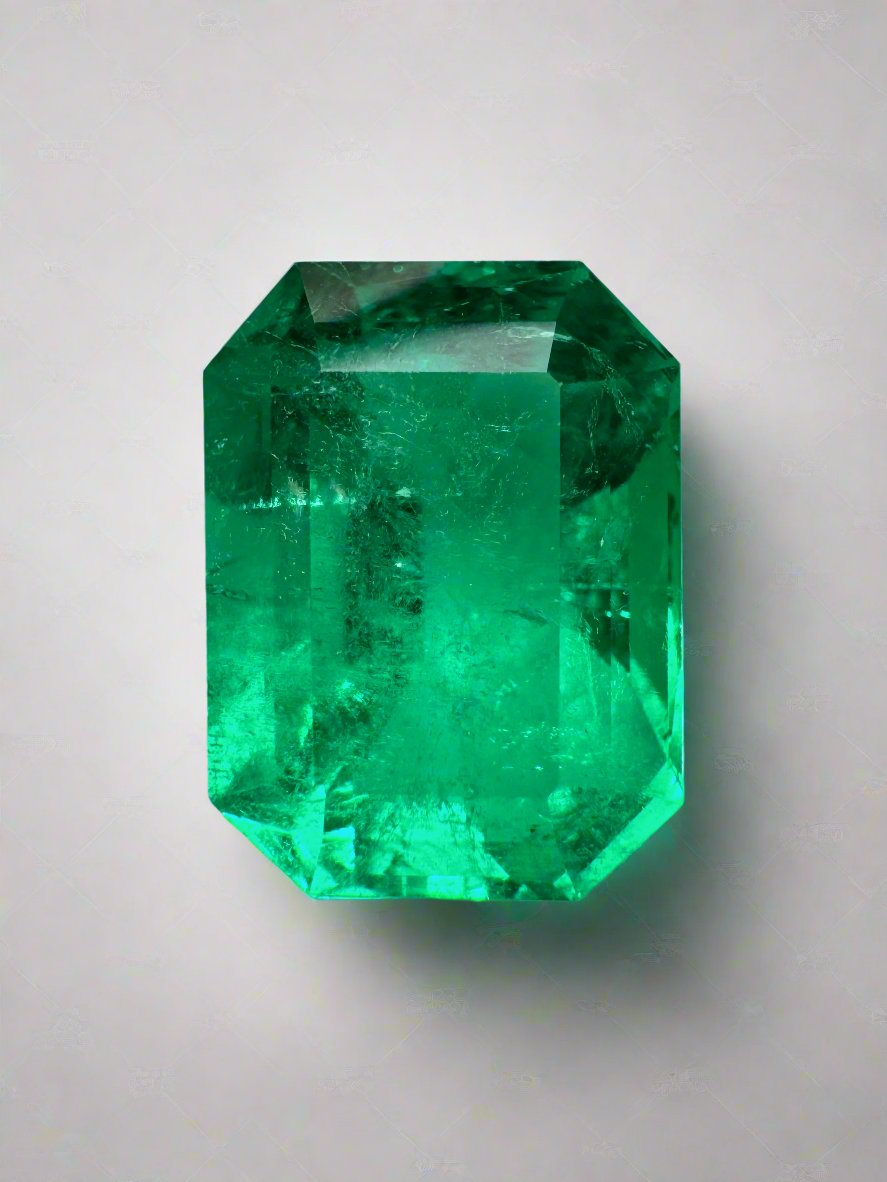 5.71 Carat 12x9 Vivid Muzo Green Natural Loose Colombian Emerald-Classic Emerald Cut