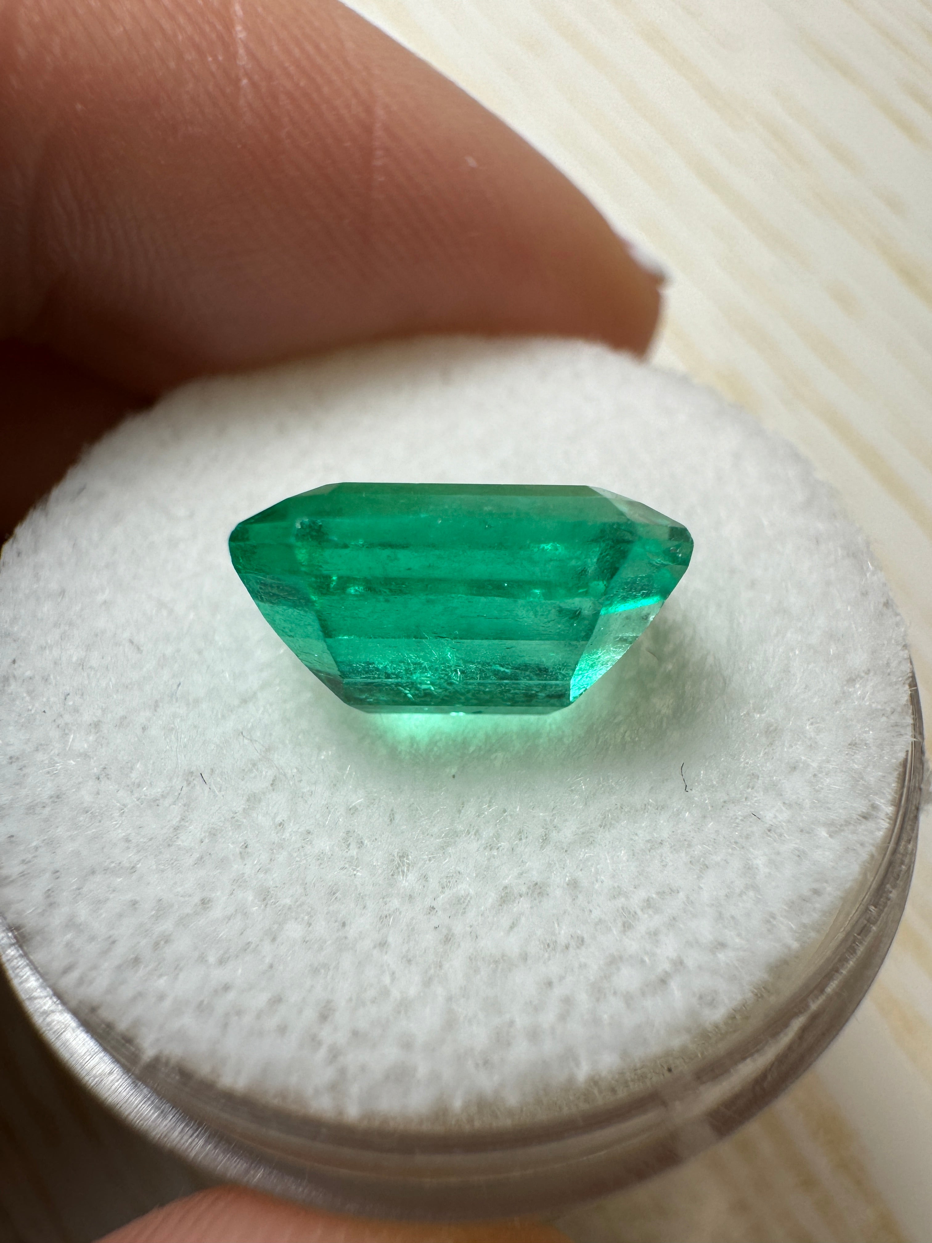 3.88 Carat 11x8 GLOWING Green Natural Loose Colombian Emerald-Emerald Cut - JR Colombian Emeralds