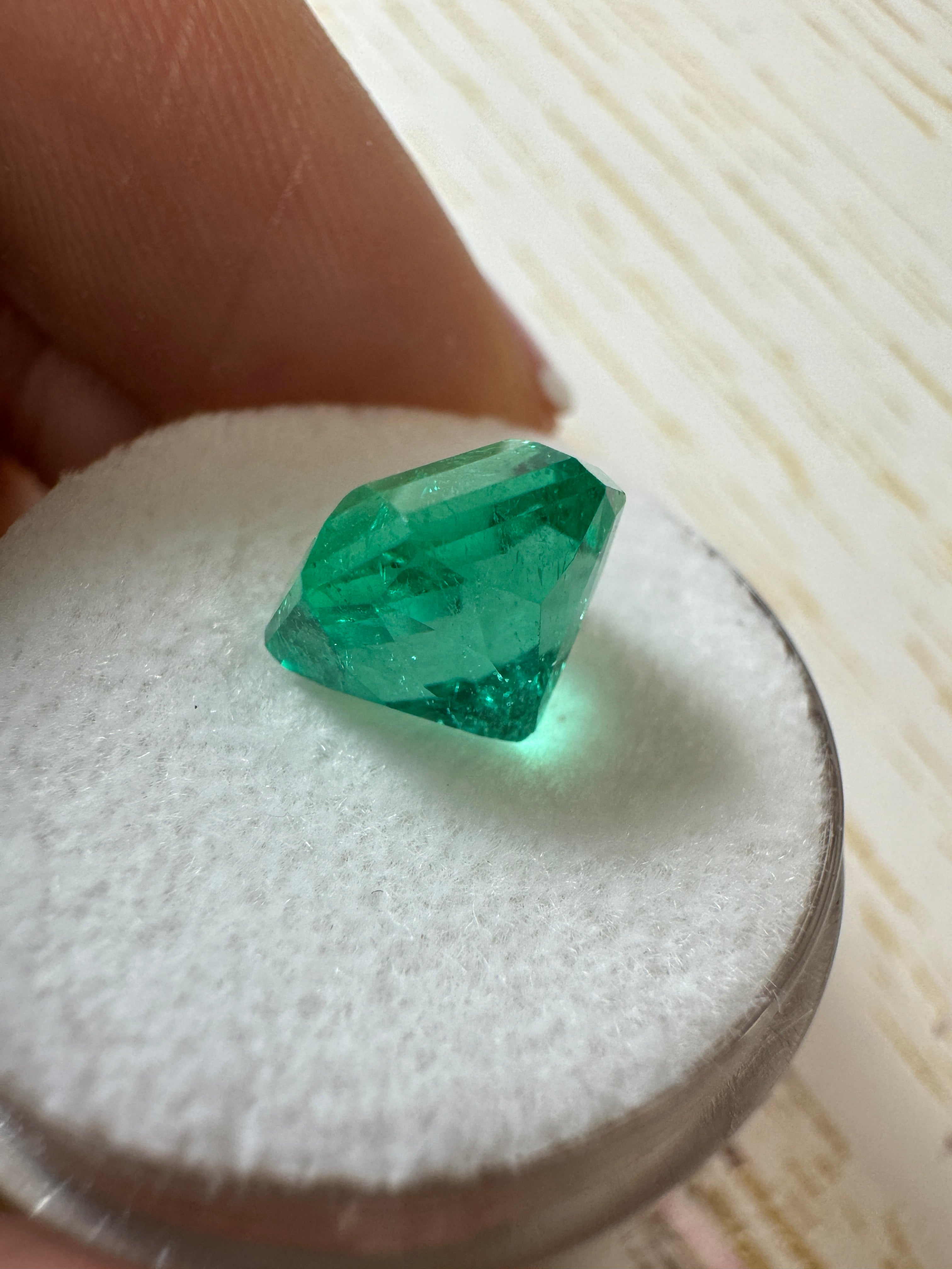 4.18 Carat 10x9.5 Vibrant Loose Colombian Emerald-Asscher Cut - JR Colombian Emeralds