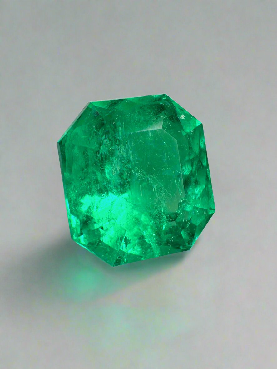 7.37 Carat Muzo Intense Green Natural Loose Colombian Emerald-Asscher Cut