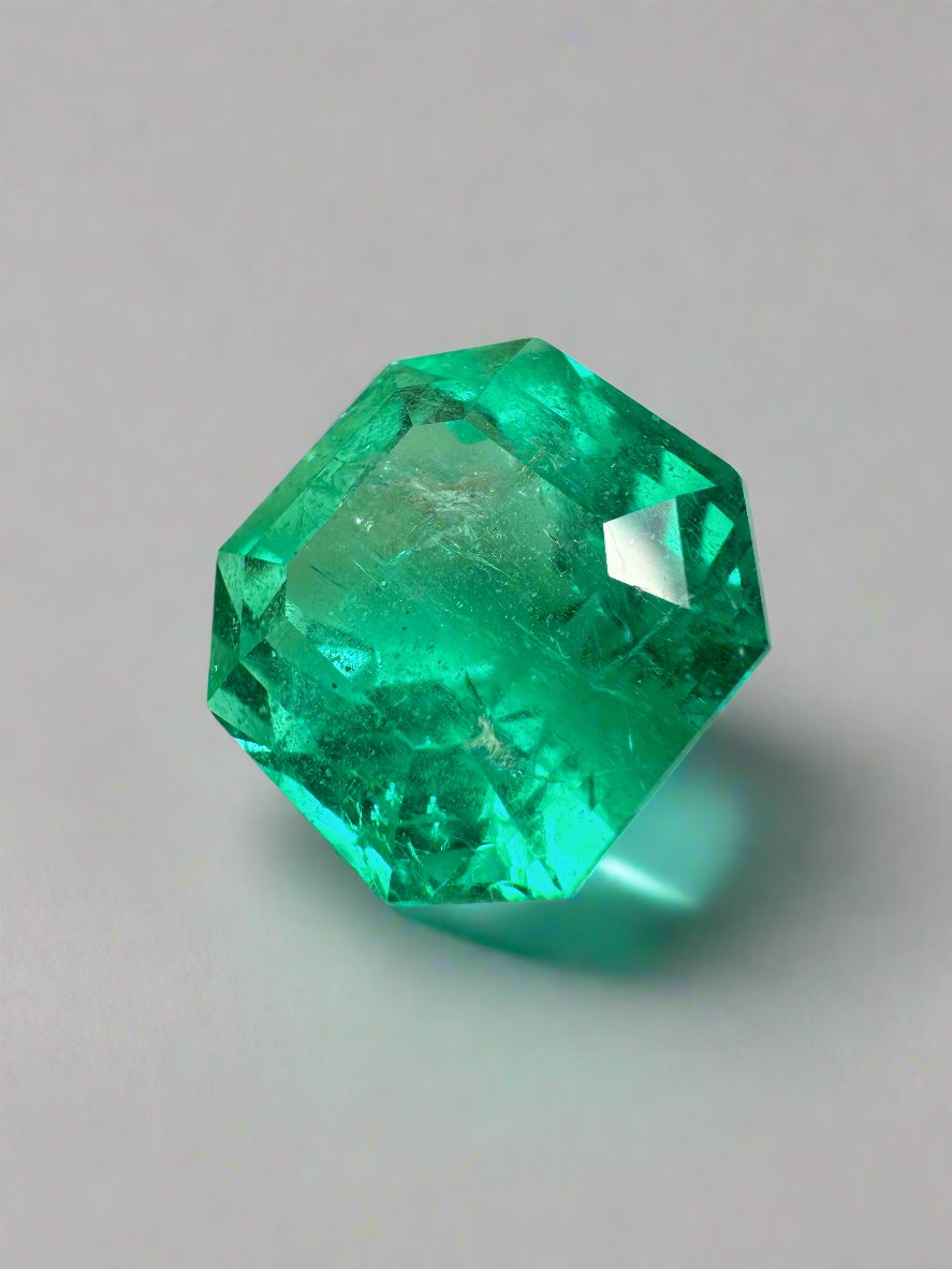 Large 14.83 Carat Large 15x14 AAA+ Loose Colombian Emerald- Asscher Cut