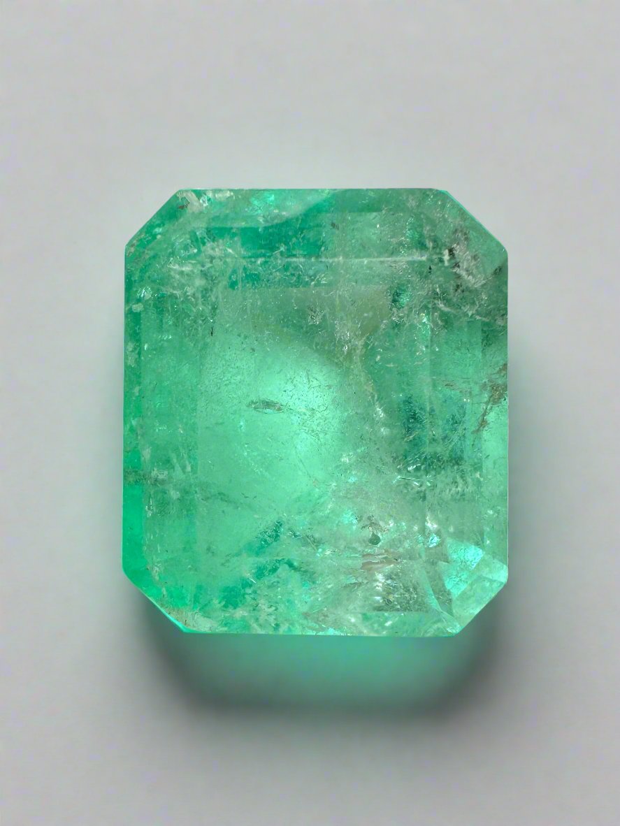 17.64 Carat Large 17x14.5 Earthy Medium Loose Colombian Emerald- Emerald Cut