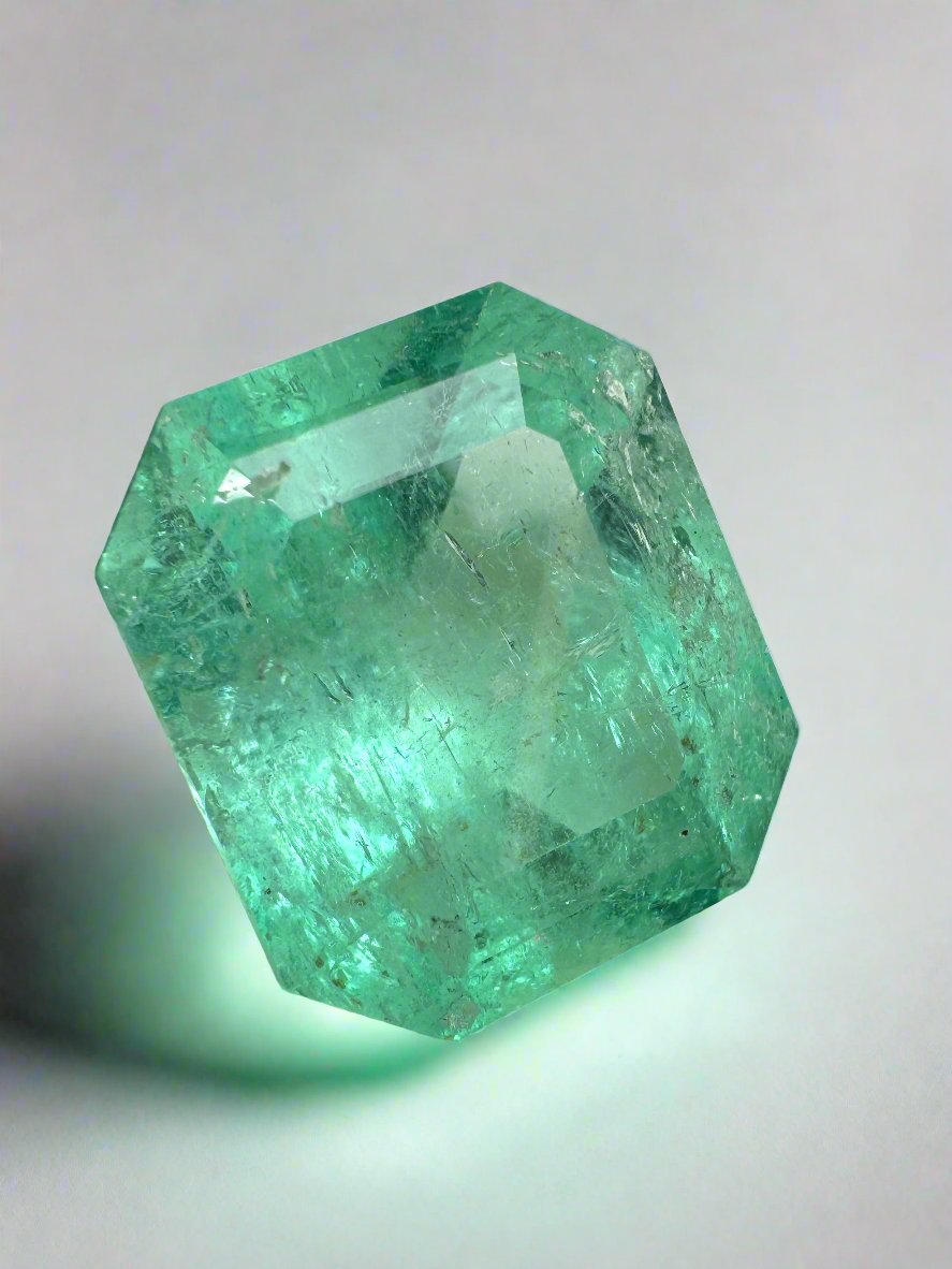 20.44 Carat Large 18x16 XL Medium Loose Colombian Emerald- Emerald Cut