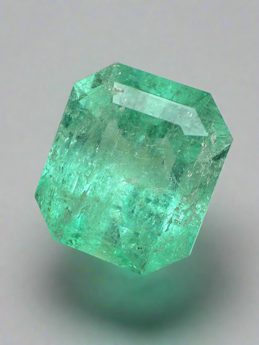 Large 20.44 Carat 18x16 XL Medium Loose Colombian Emerald- Emerald Cut