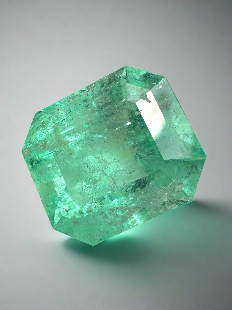 Large 20.44 Carat 18x16 XL Medium Loose Colombian Emerald- Emerald Cut