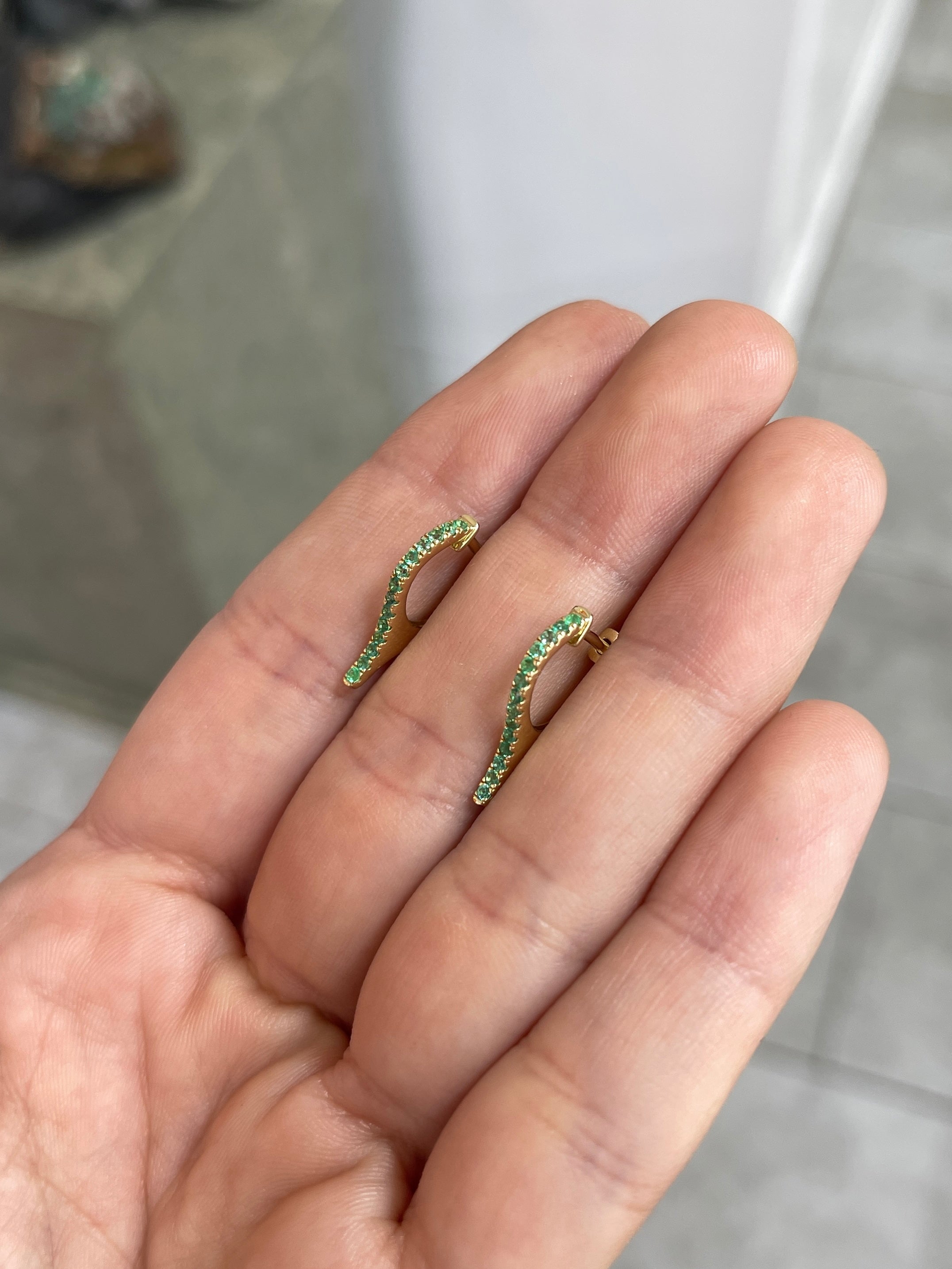 Juicy Emerald Huggies 14K Gold