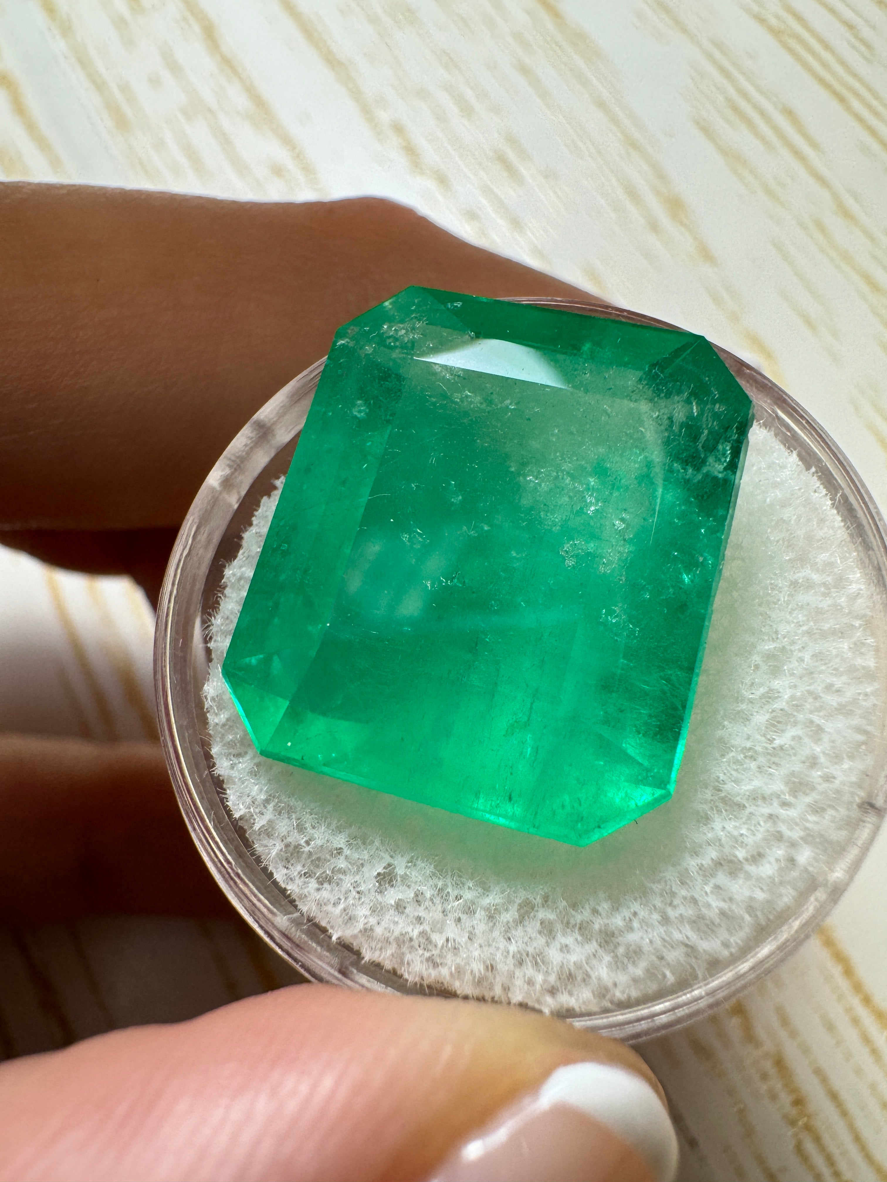 22.54 Carat HUGE 19x16.5 Classic Natural Loose Colombian Emerald- Emerald Cut - JR Colombian Emeralds