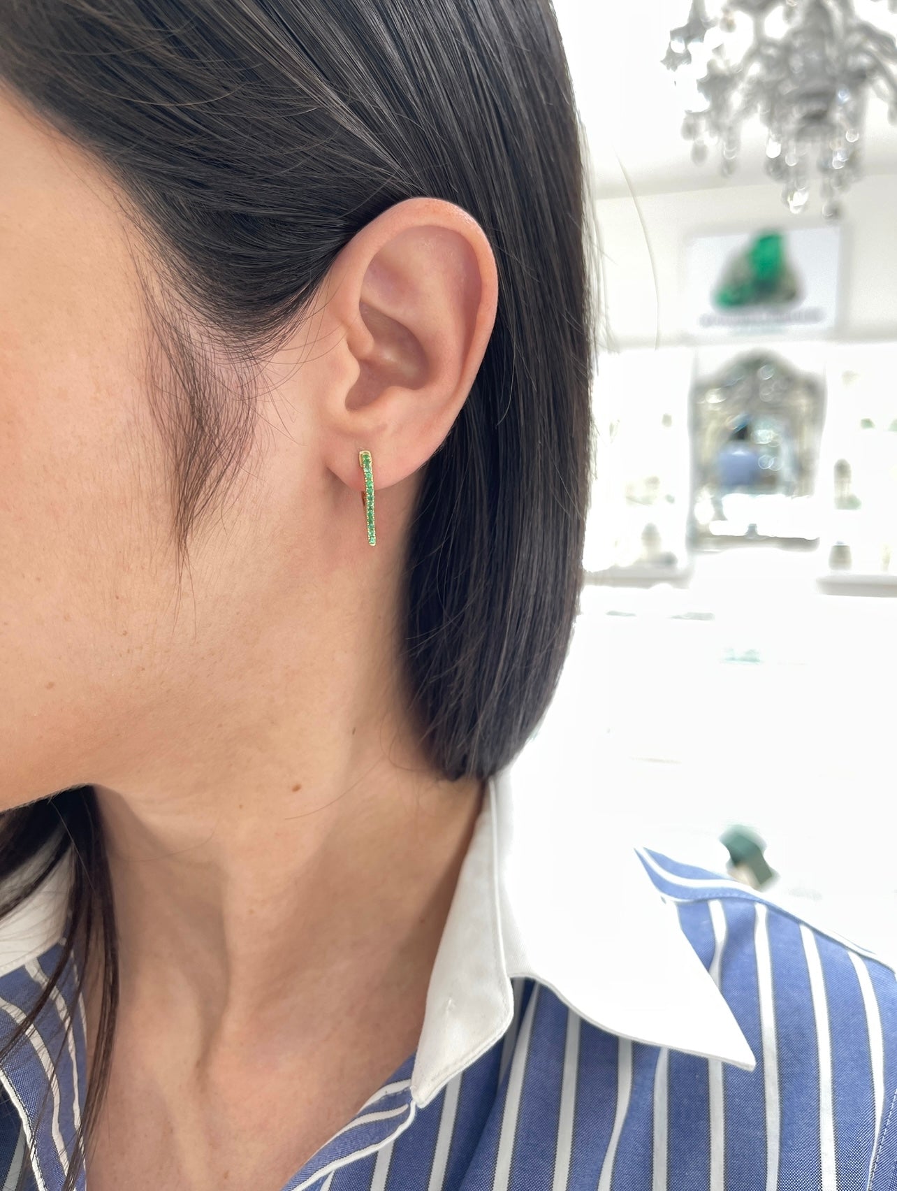 Juicy Emerald Huggies 14K Gold