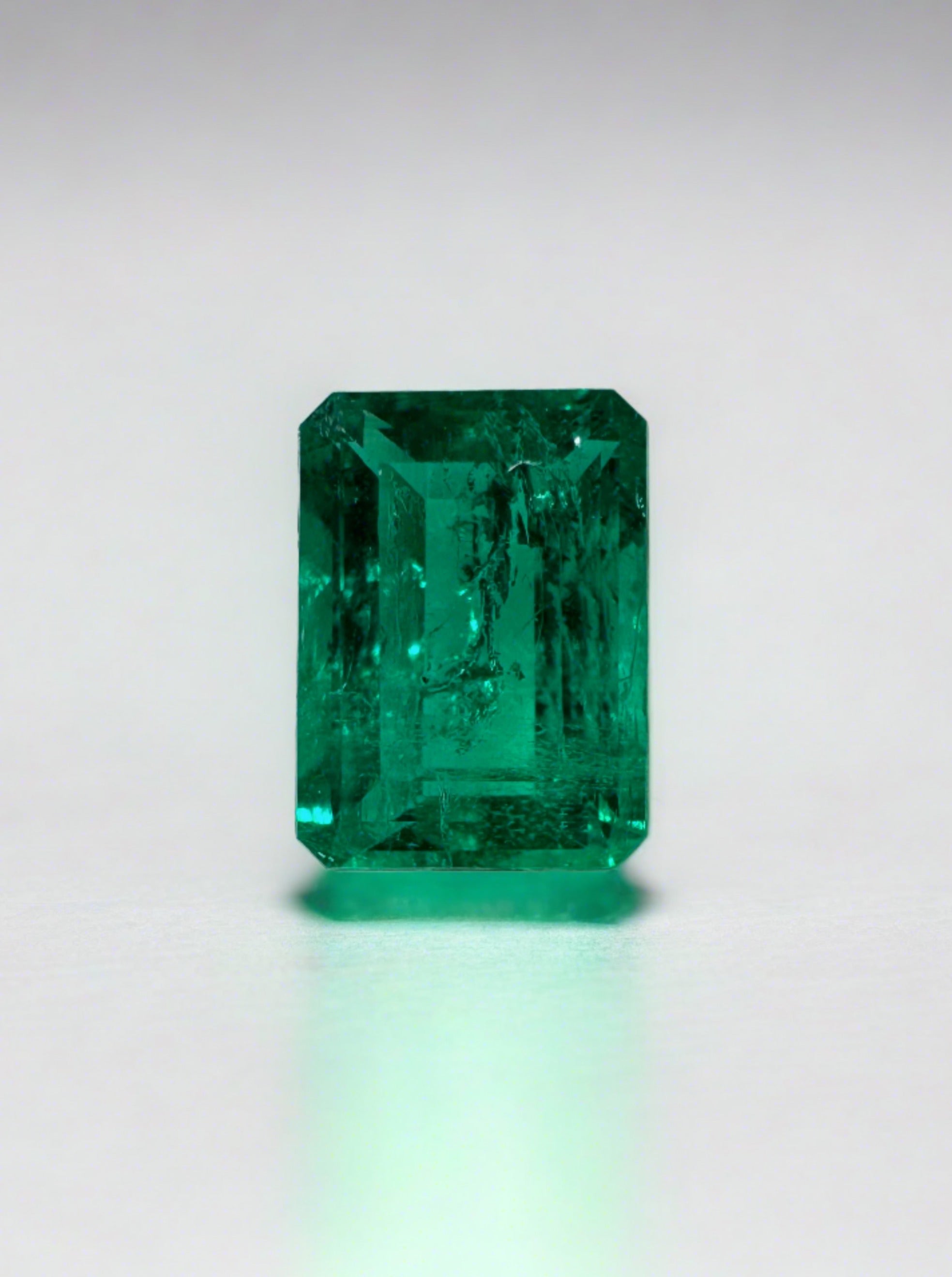 0.80 Carat 6.5x5 Fine Loose Colombian Emerald-Emerald Cut - JR Colombian Emeralds