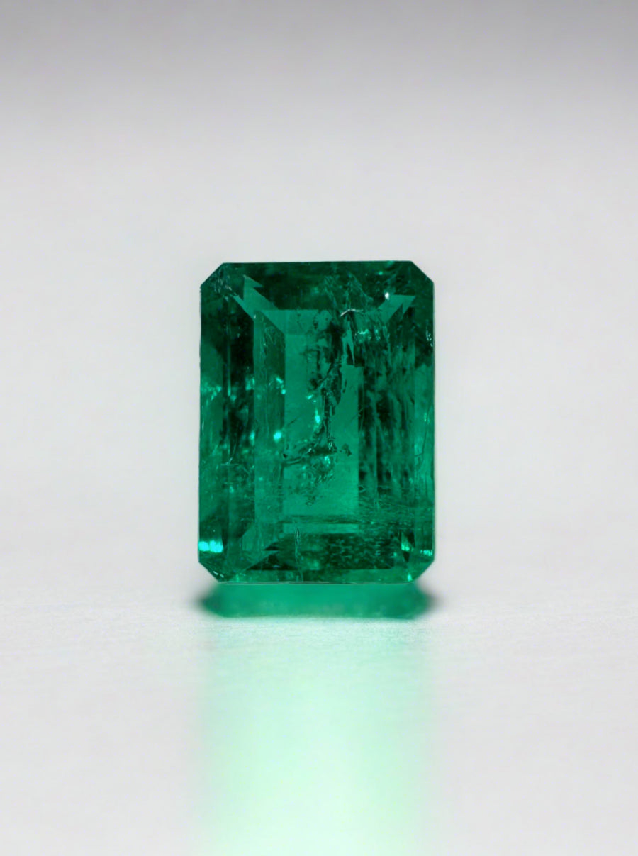 0.80 Carat 6.5x5 Fine Loose Colombian Emerald-Emerald Cut