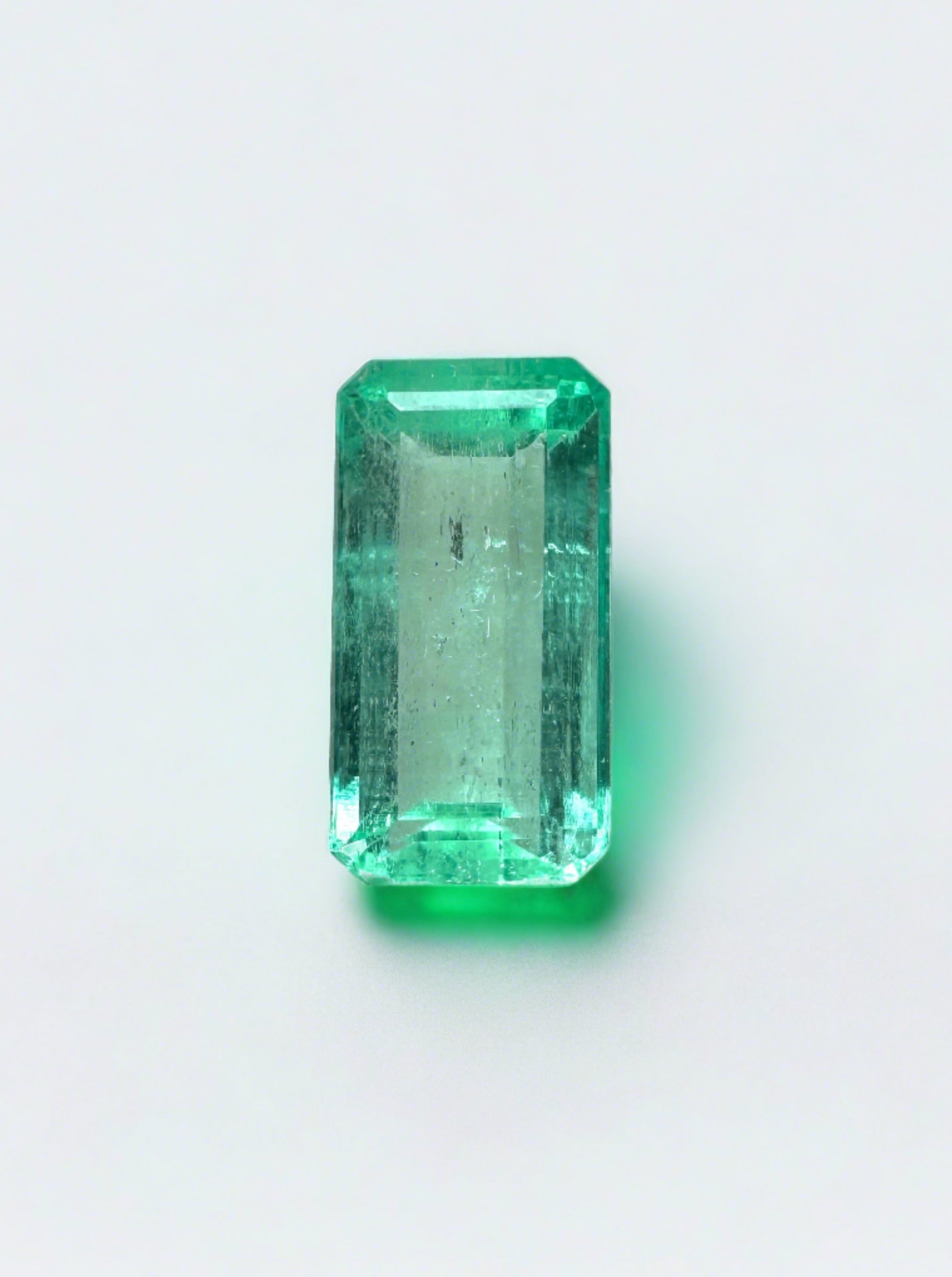 0.94 Carat Natural Loose Colombian Emerald-Elongated Emerald Cut - JR Colombian Emeralds