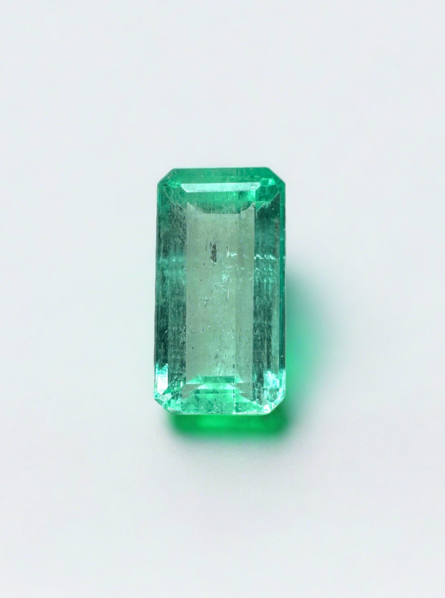 0.94 Carat Natural Loose Colombian Emerald-Elongated Emerald Cut
