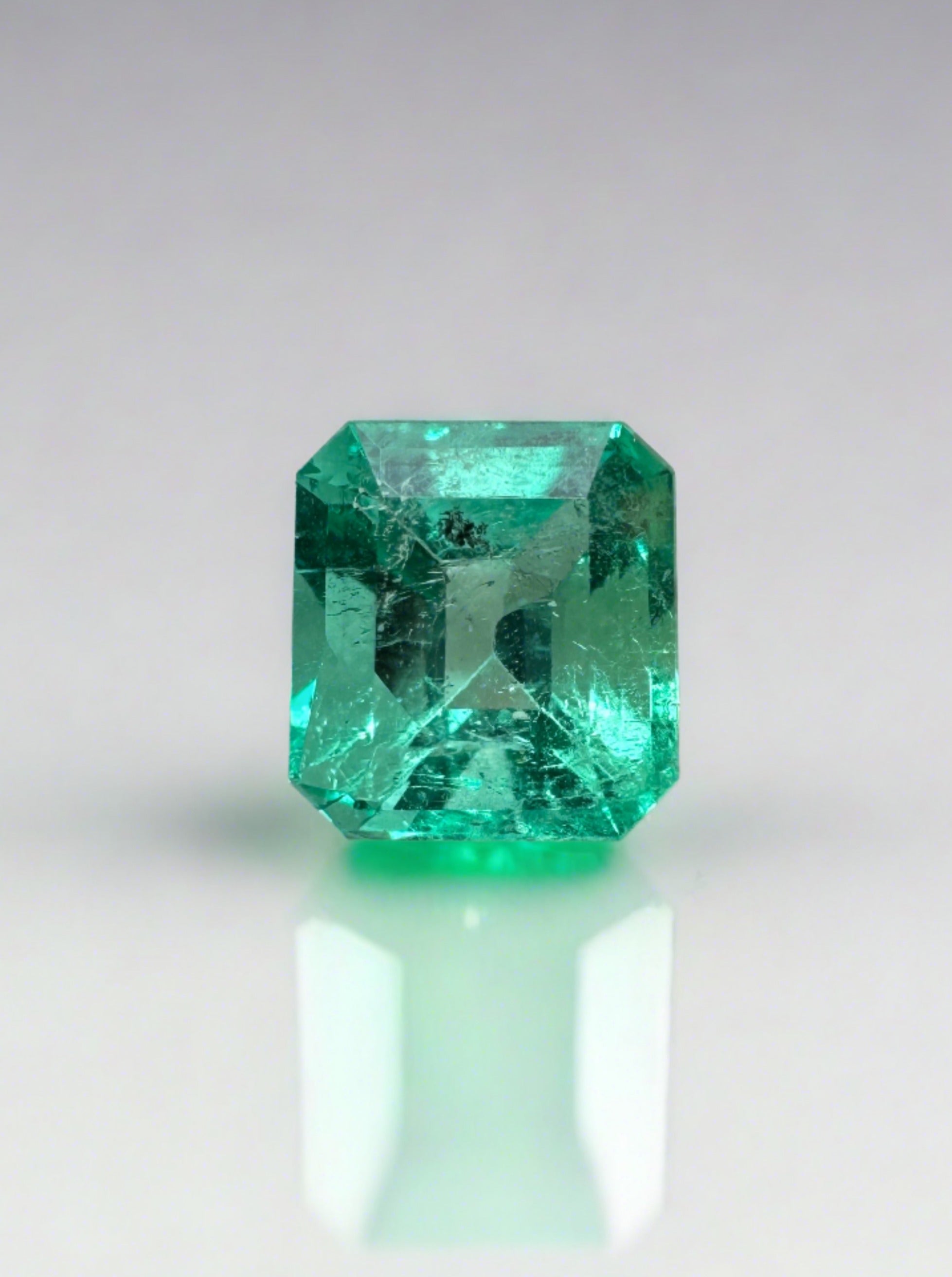 1.08 Carats Natural Loose Gemstones Emerald Cut Emerald 6.2x5.8MM - JR Colombian Emeralds