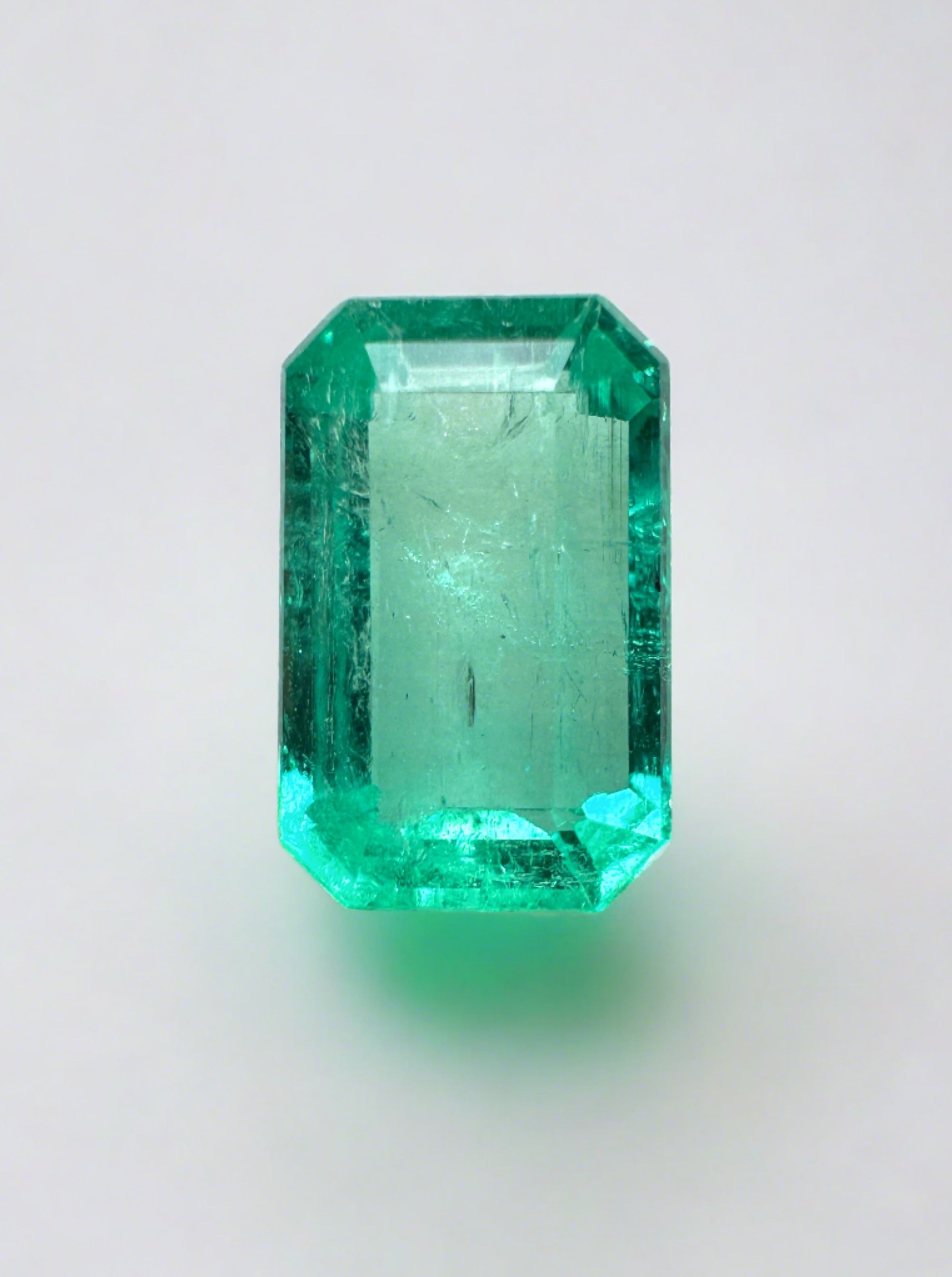 1.21 Carat 8.5mm x 5mm Natural Loose Colombian Emerald-Elongated Emerald Cut - JR Colombian Emeralds