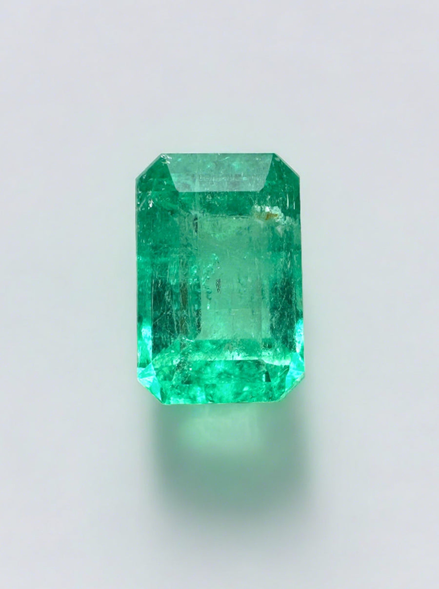 1.28 Carat 7.6x5 Elongated Loose Colombian Emerald-Emerald Cut