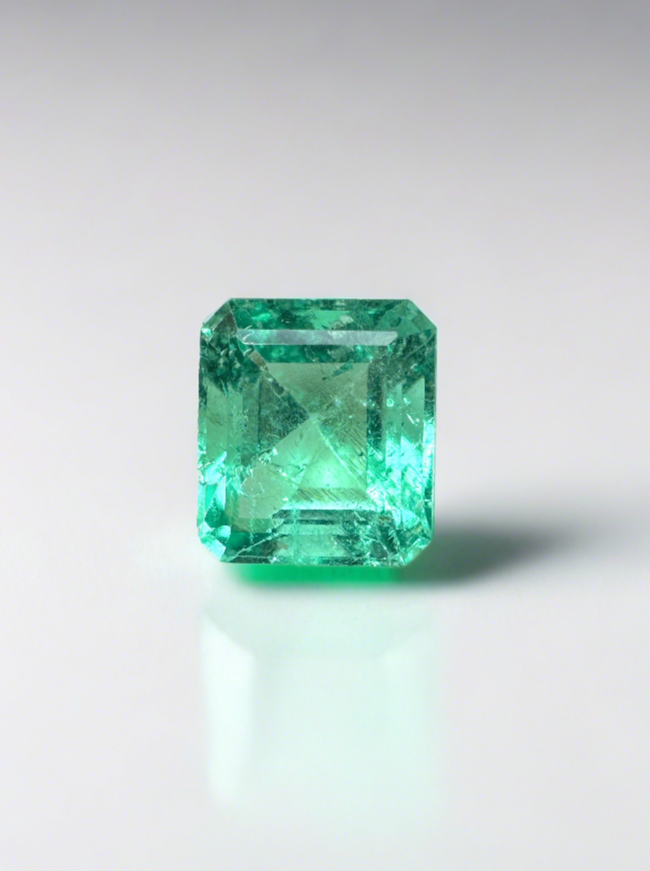 1.34 Carat 7x6 Chunky Emerald Cut Natural Unset Colombian Emerald - JR Colombian Emeralds