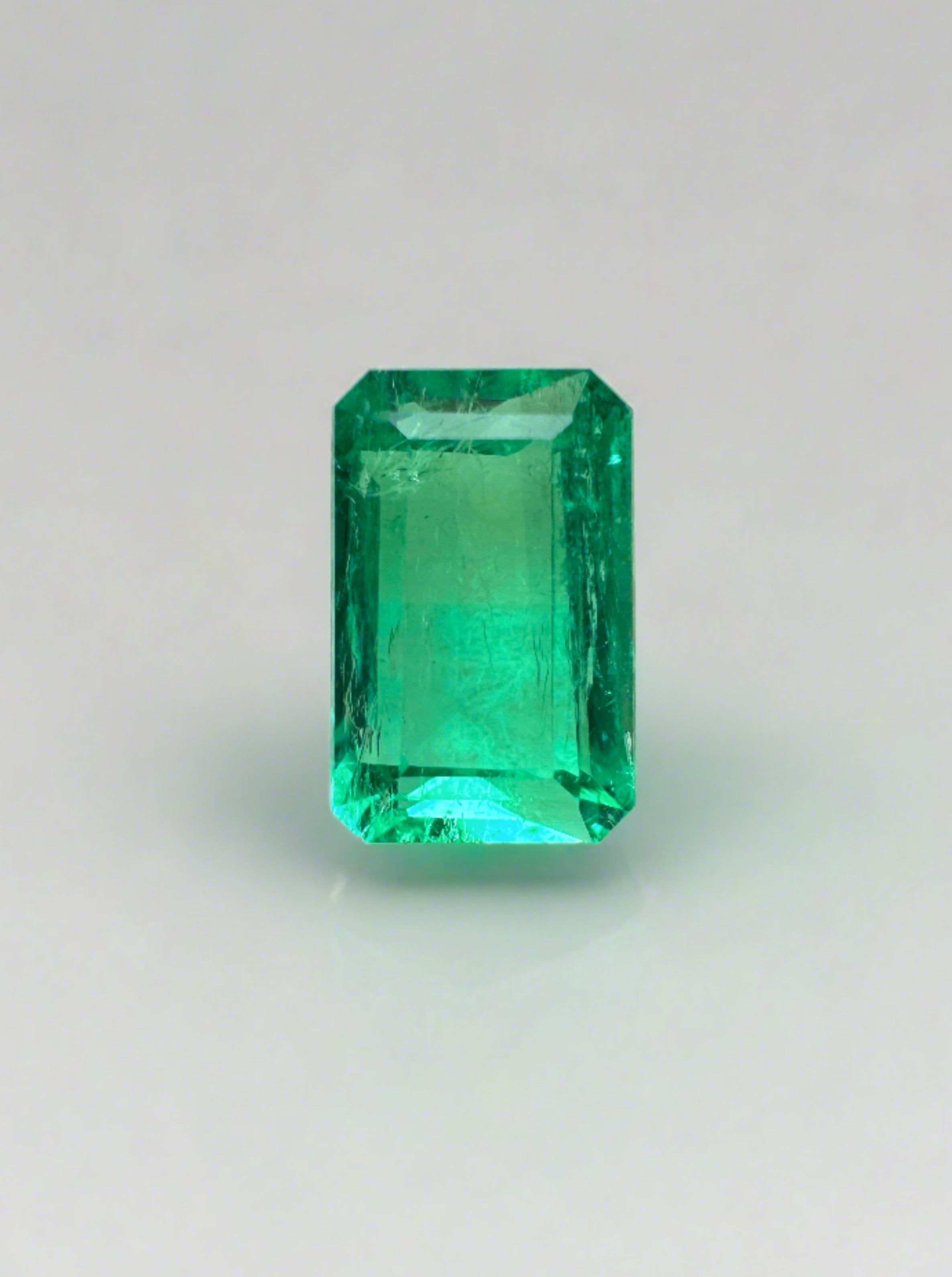 1.50 Carat 8x5 Elongated Muzo Green Natural Loose Colombian Emerald- Emerald Cut - JR Colombian Emeralds