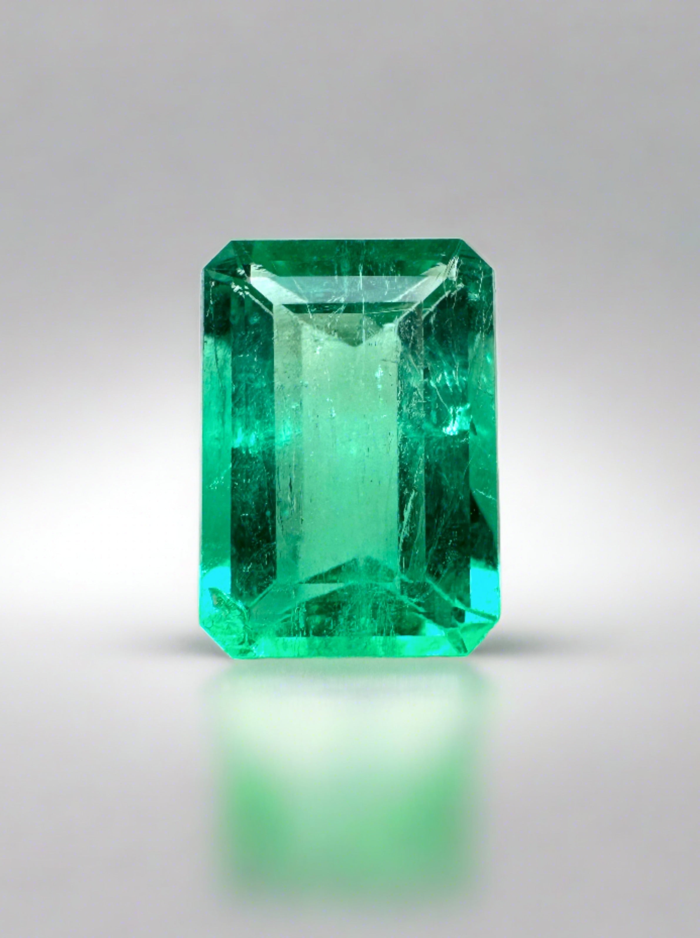 1.50 Carat Chromatic Green Natural Loose Colombian Emerald- Emerald Cut - JR Colombian Emeralds