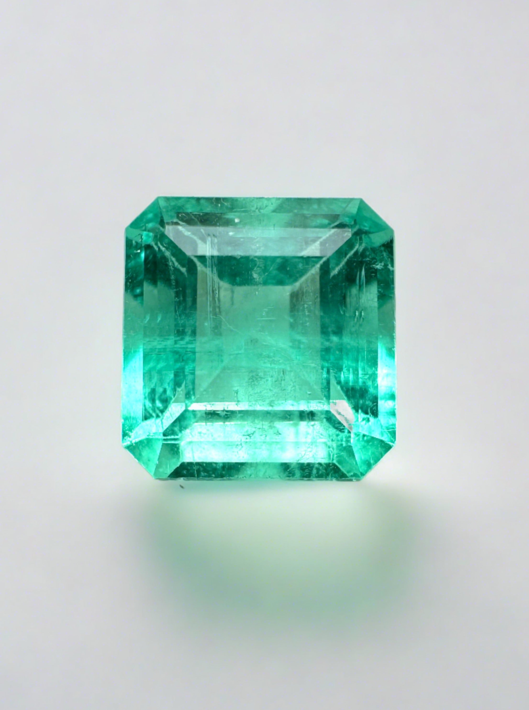 1.58 Carat Bluish Green Asscher Cut Natural Unset Colombian Emerald - JR Colombian Emeralds