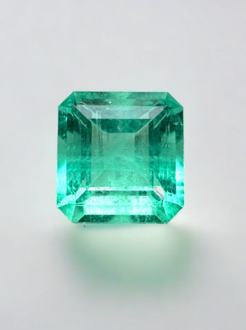 1.58 Carat Bluish Green Asscher Cut Natural Unset Colombian Emerald