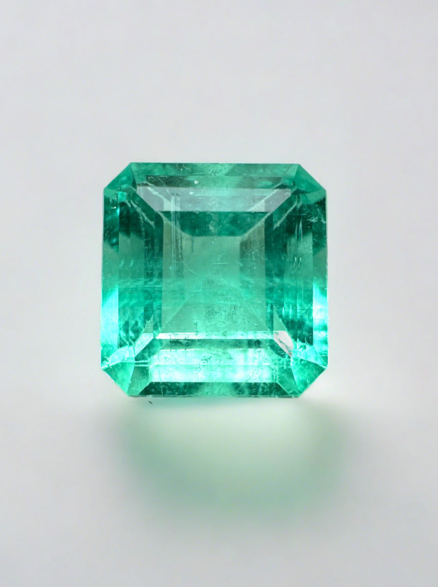 1.58 Carat Bluish Green Asscher Cut Natural Unset Colombian Emerald